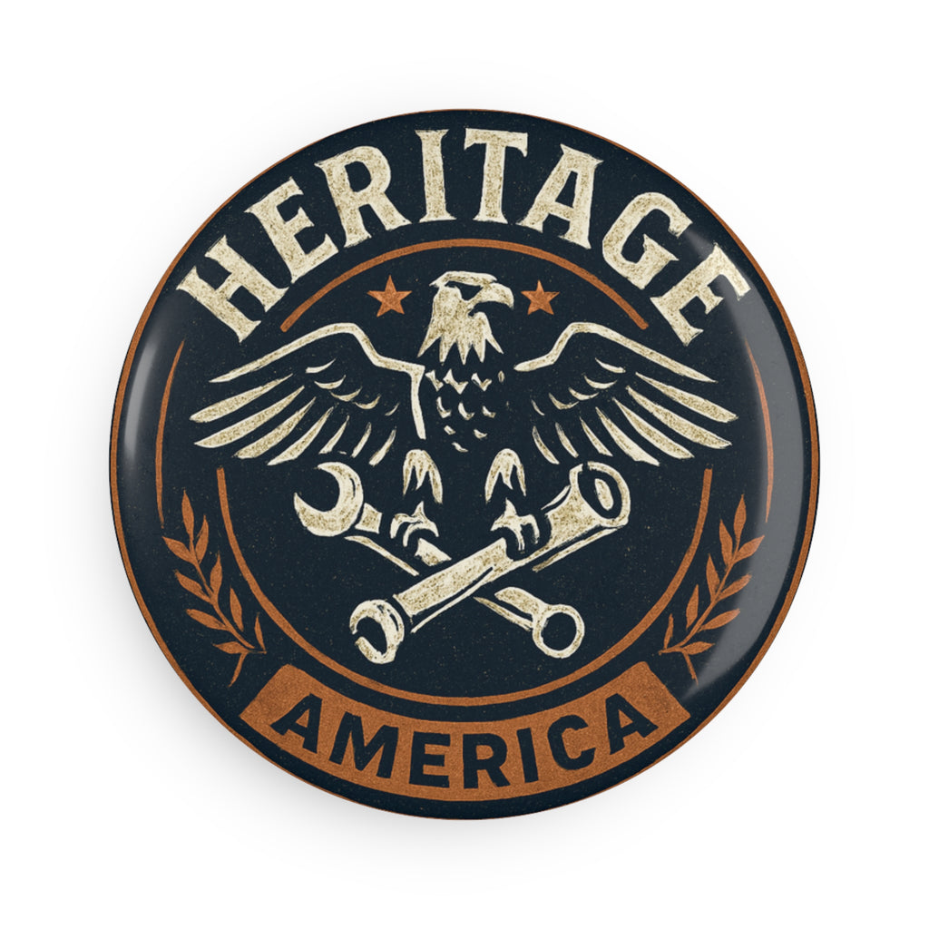 Garage Eagle Button Magnet, Round (1 & 10 pcs)