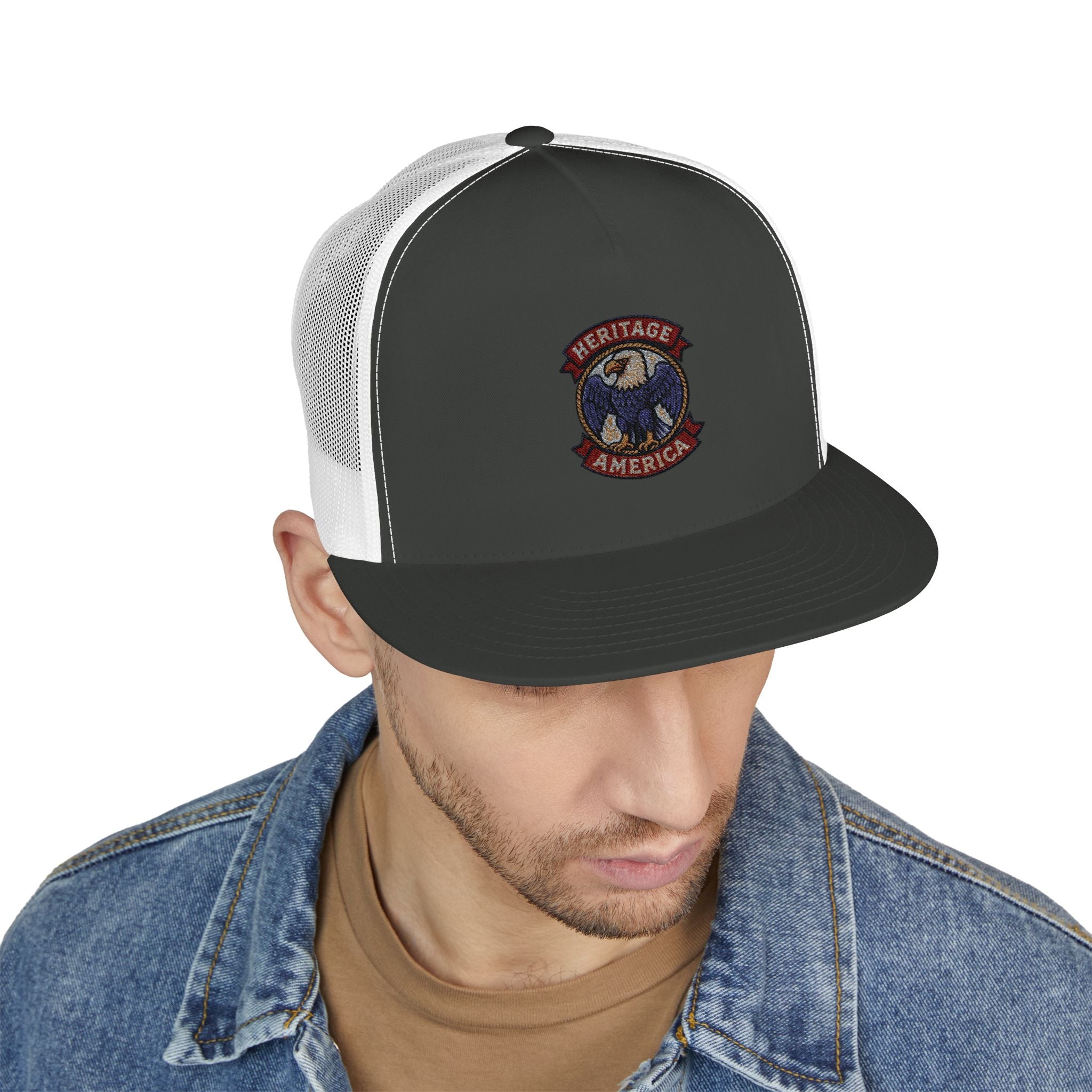 Vintage Bald Eagle Logo Trucker Caps