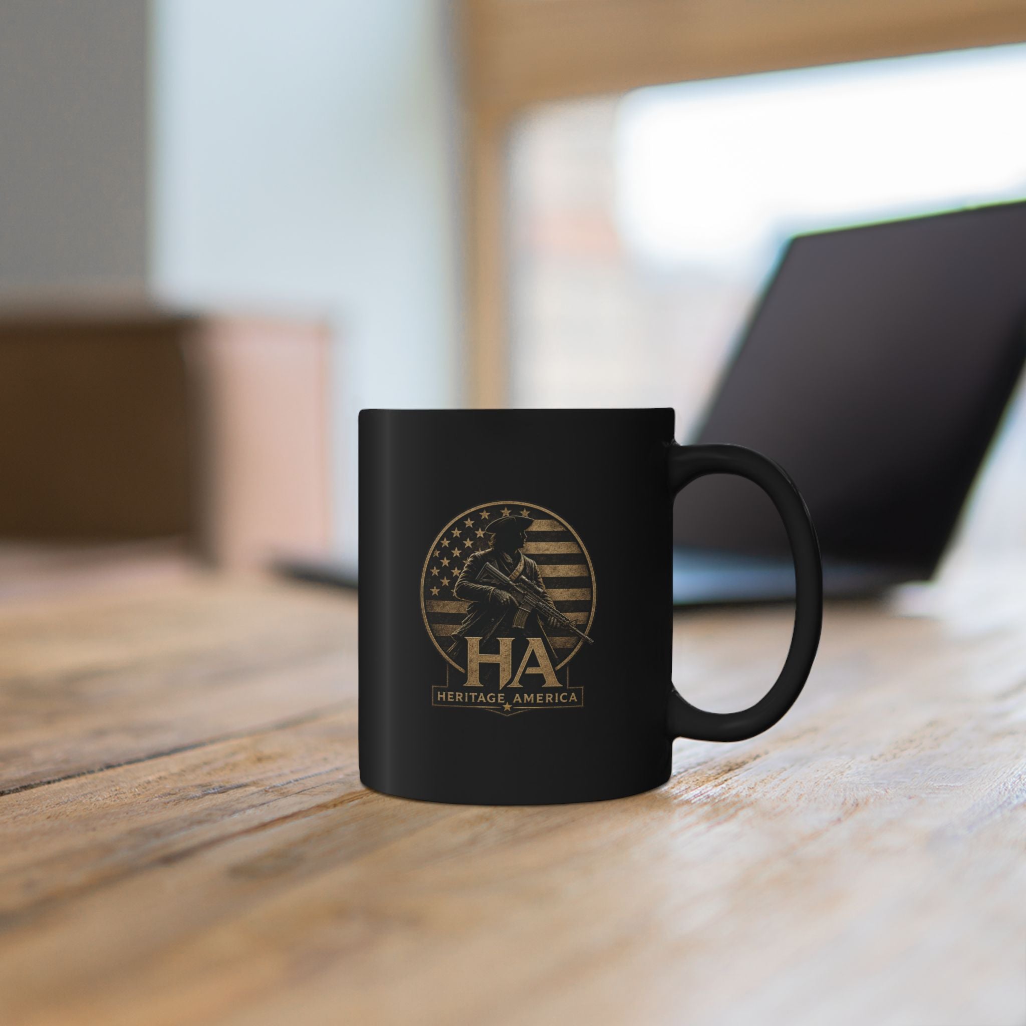 Minute Man Black Mug – Patriotic 11oz/15oz Coffee Cup