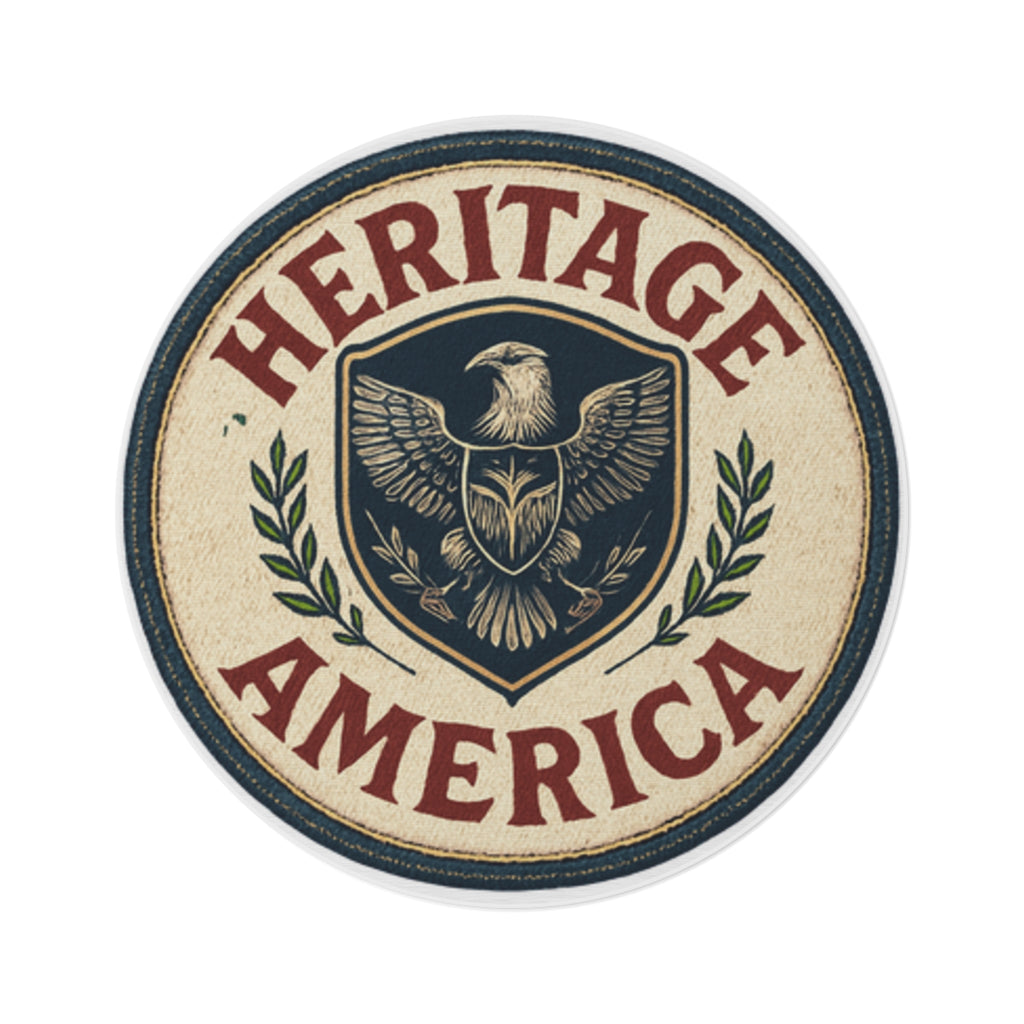 Heritage America Ventage Crest Round Rug | Americana patriotic floor mat