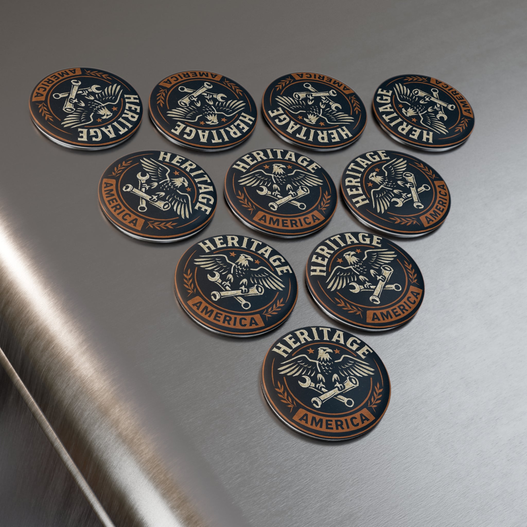 Garage Eagle Button Magnet, Round (1 & 10 pcs)