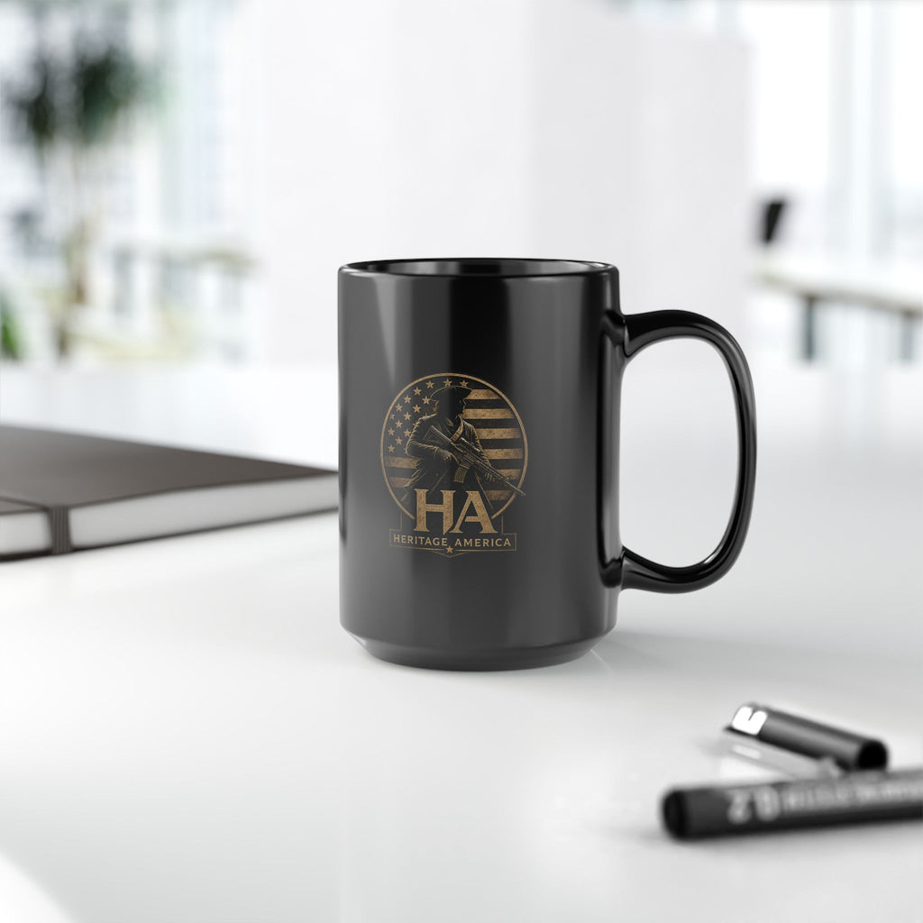 Minute Man Black Mug – Patriotic 11oz/15oz Coffee Cup