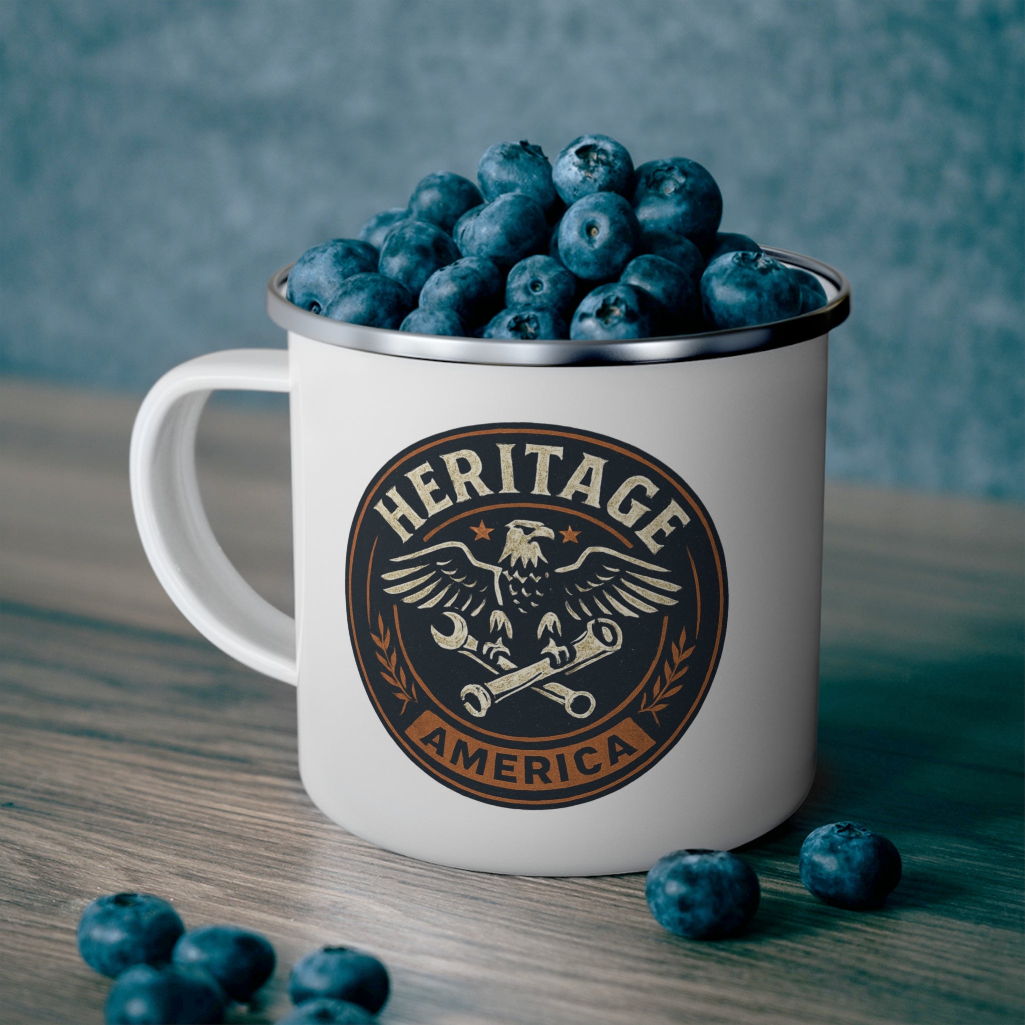 Garage Eagle Enamel Camping Mug