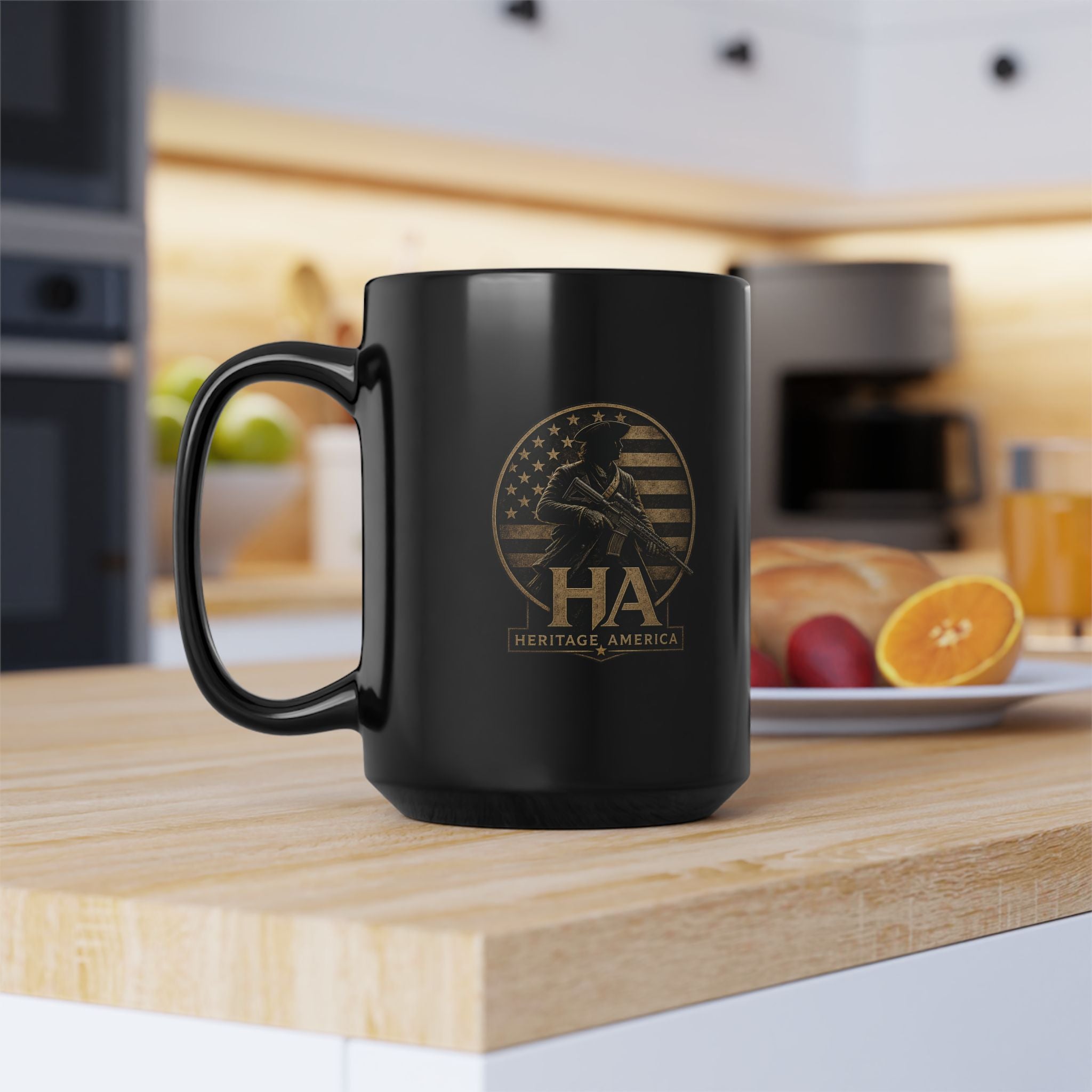 Minute Man Black Mug – Patriotic 11oz/15oz Coffee Cup