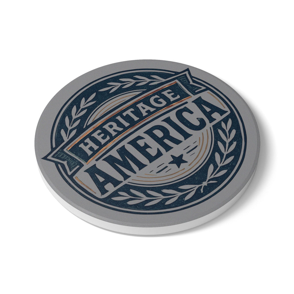 Heritage America Gray Ceramic Coaster