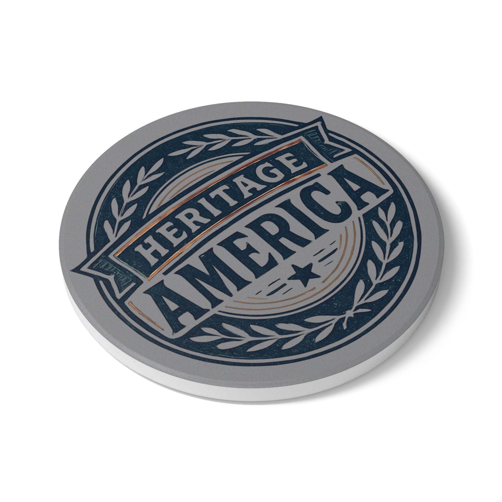 Heritage America Gray Ceramic Coaster