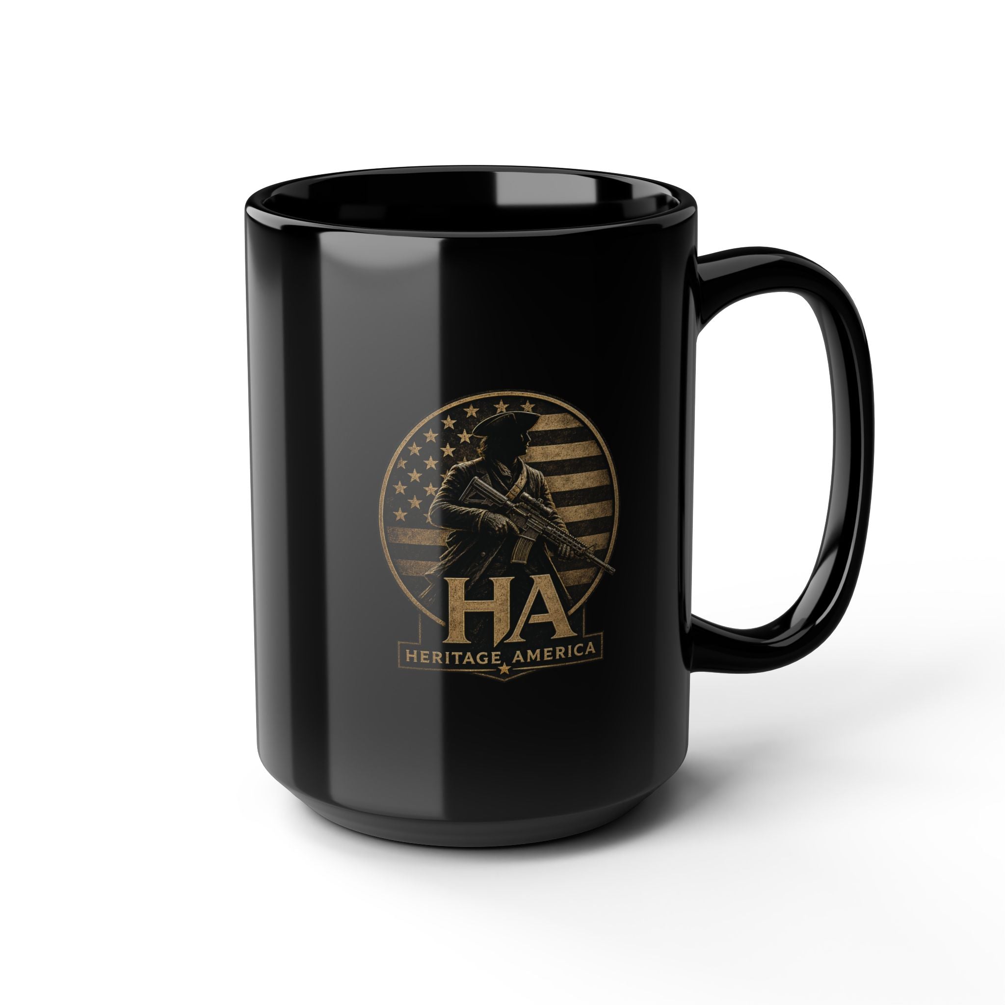 Minute Man Black Mug – Patriotic 11oz/15oz Coffee Cup