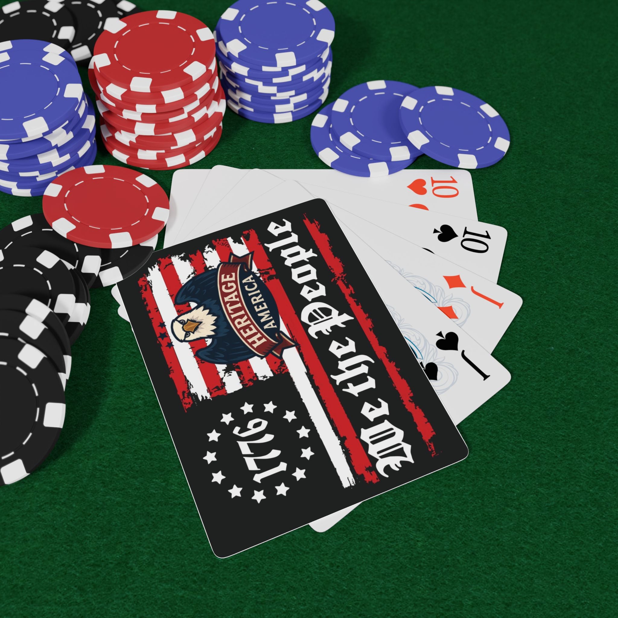 We the People 1776 American Flag Poker Playing Cards | Distressed Patriotic Deck