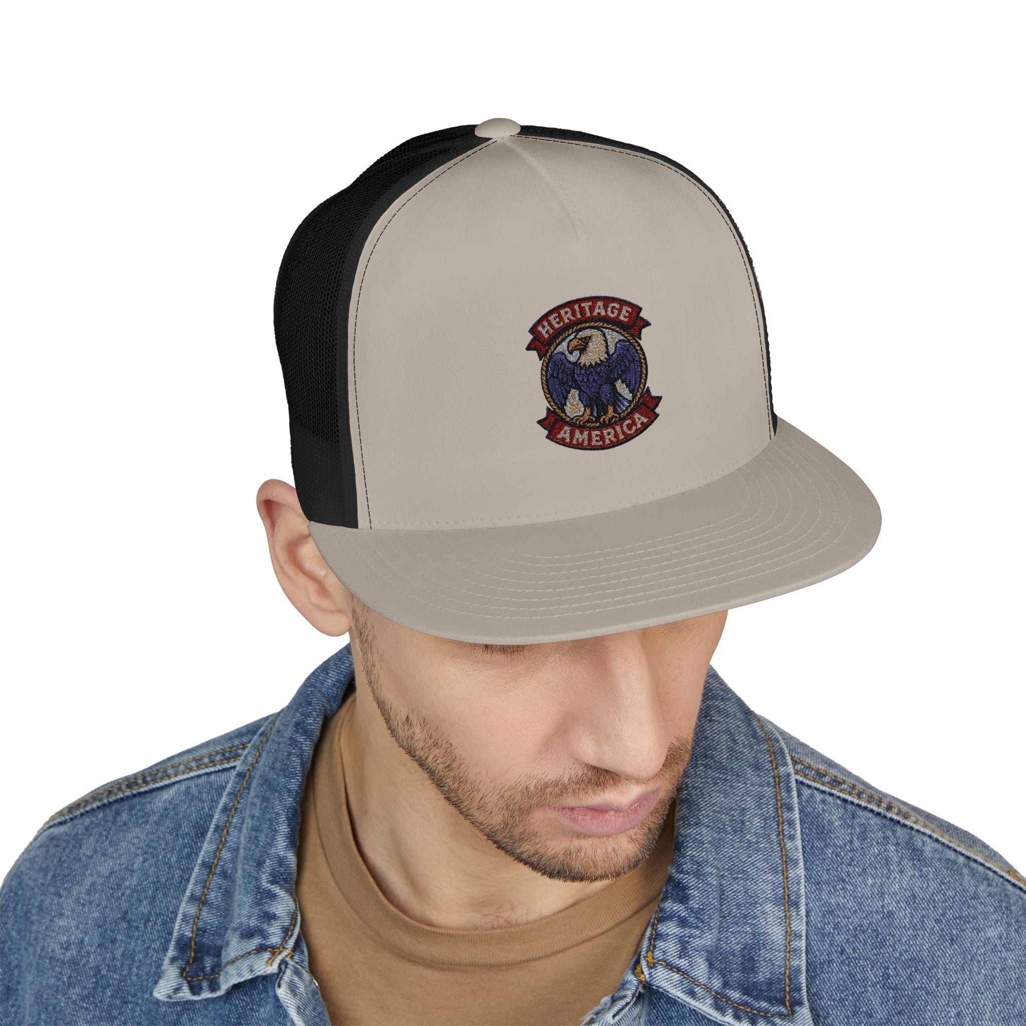 Vintage Bald Eagle Logo Trucker Caps