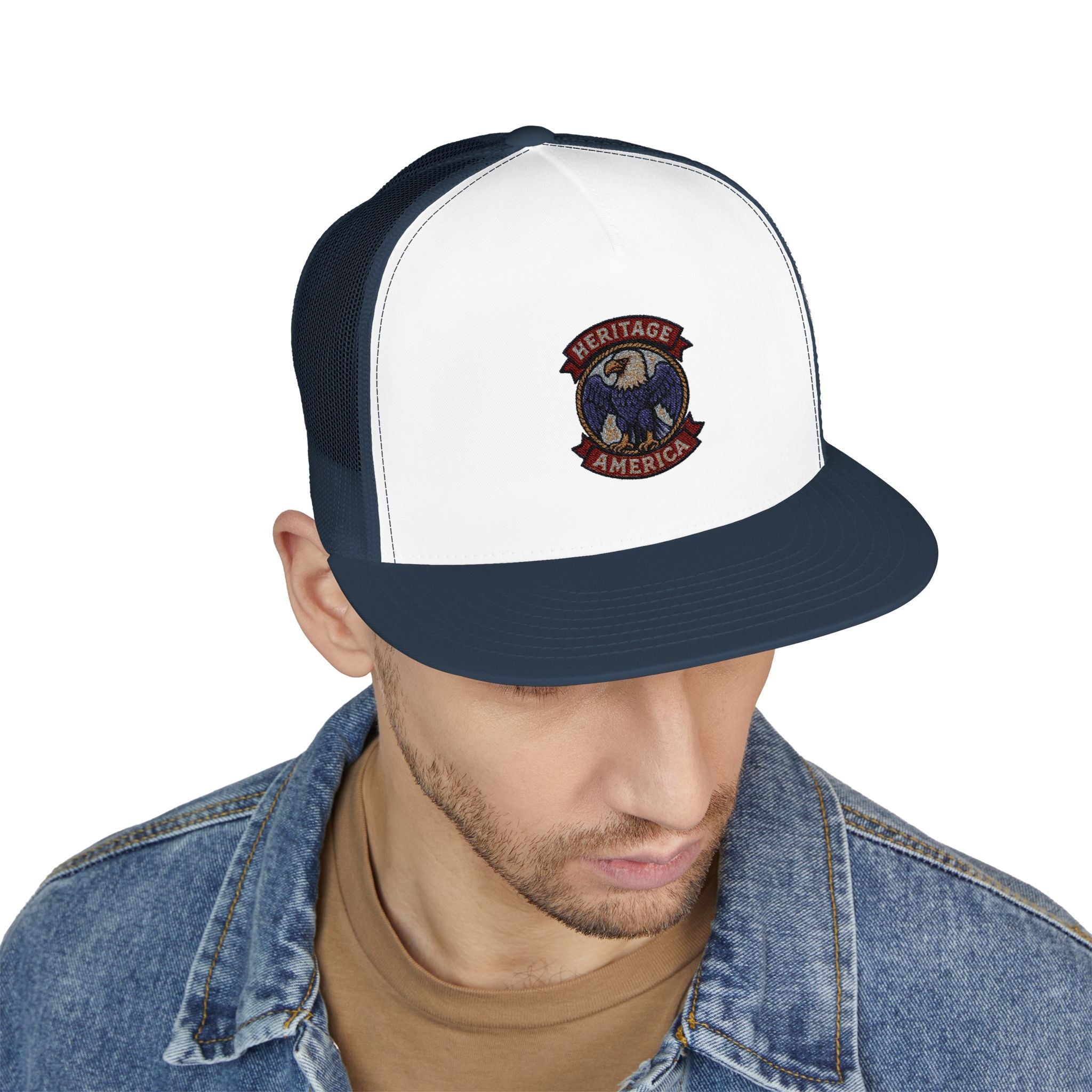 Vintage Bald Eagle Logo Trucker Caps