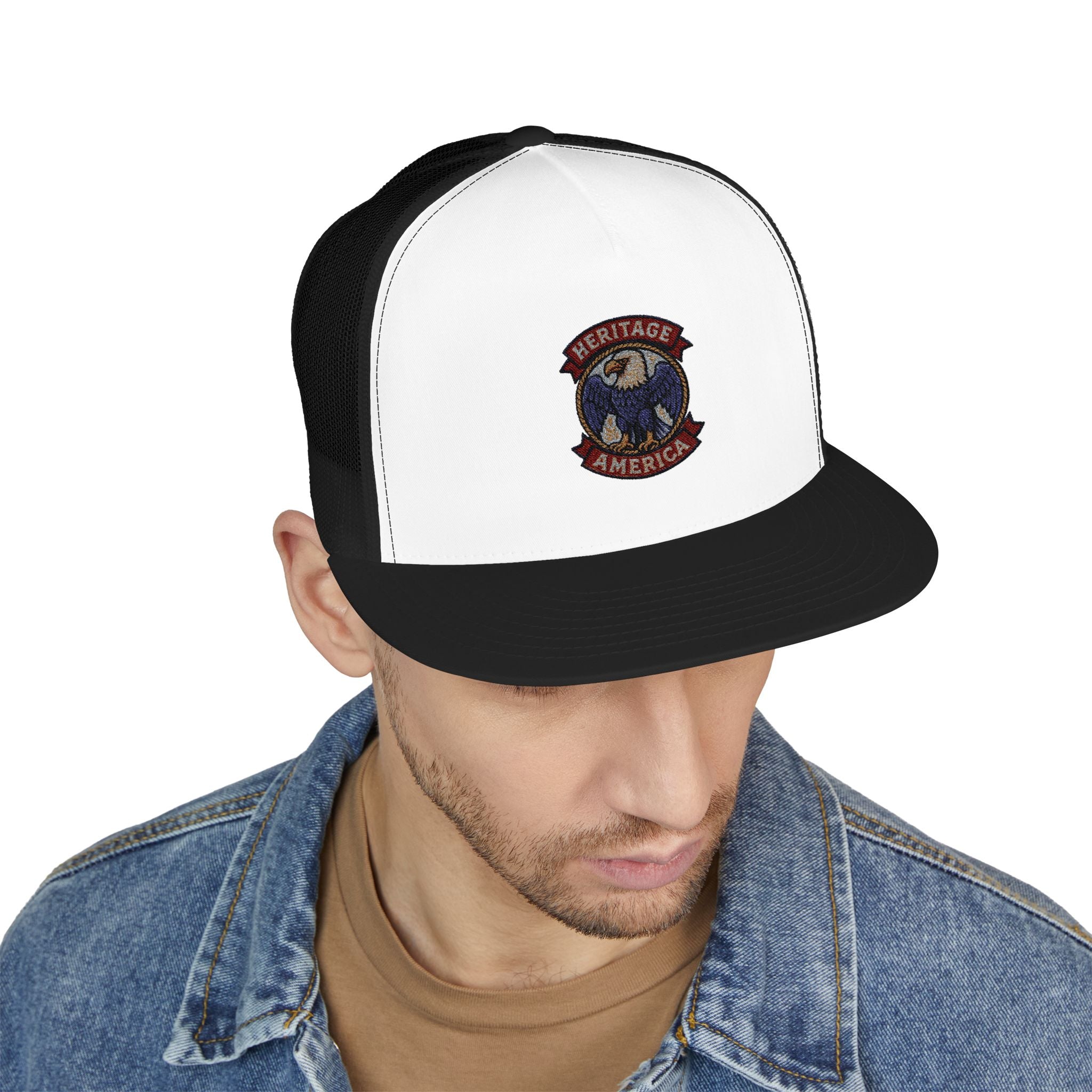 Vintage Bald Eagle Logo Trucker Caps