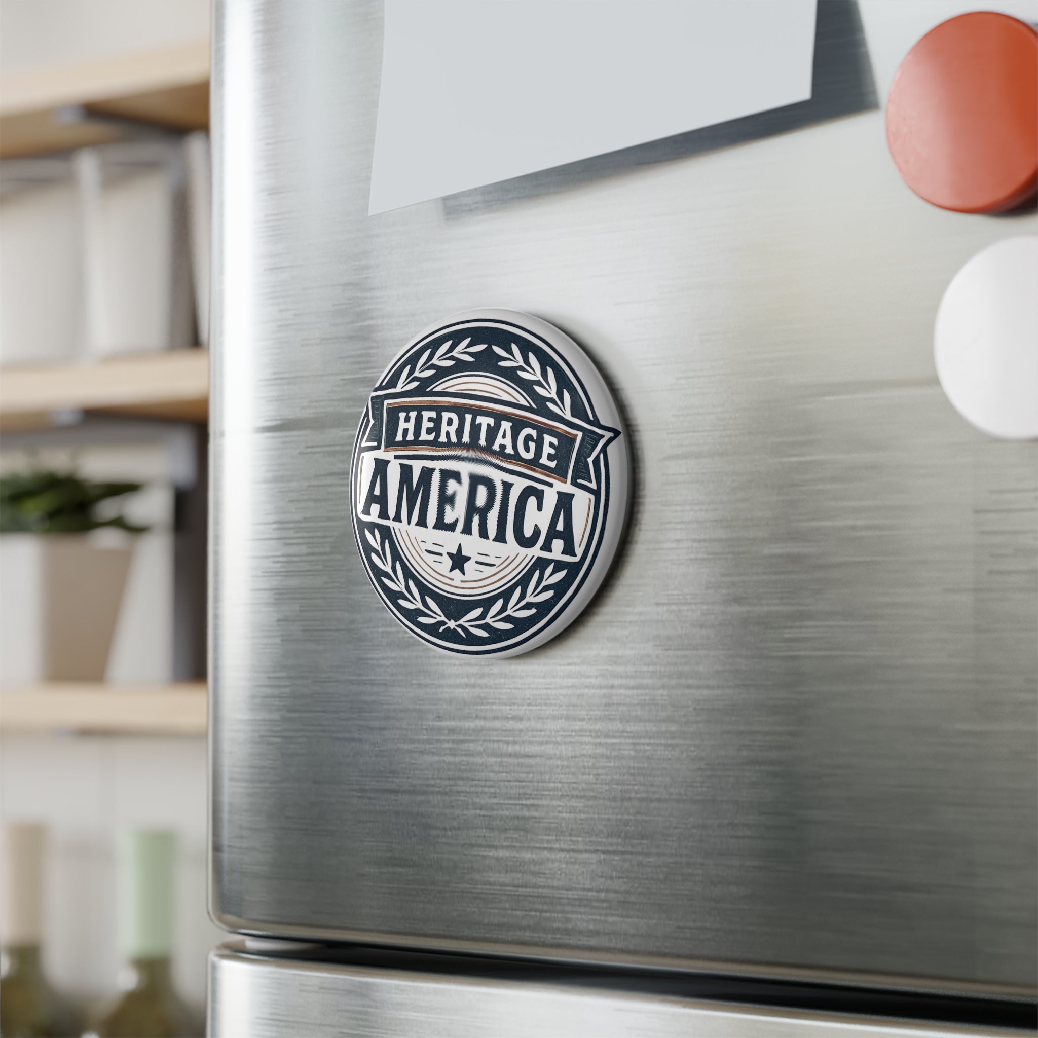 Heritage America Logo Button Magnet, Round (1 & 10 pcs)