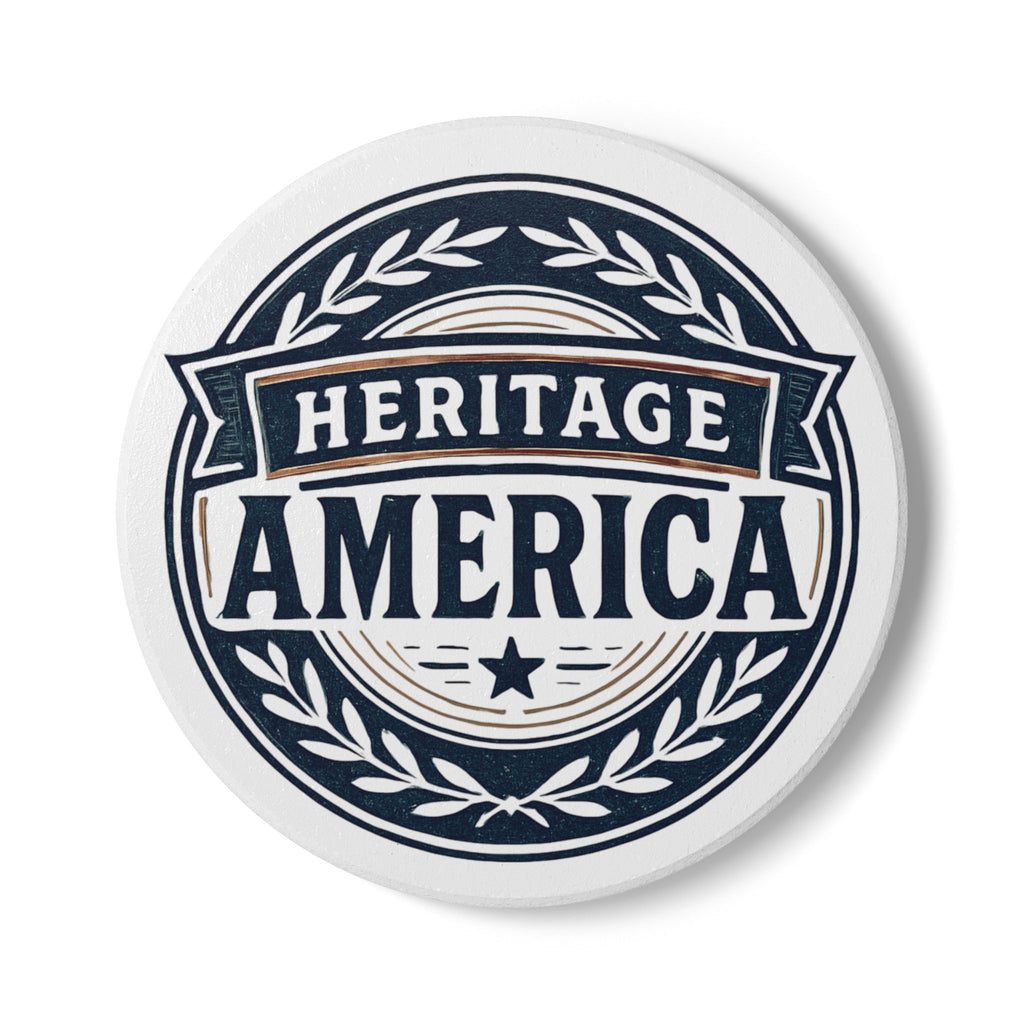 Heritage America White Ceramic Coaster