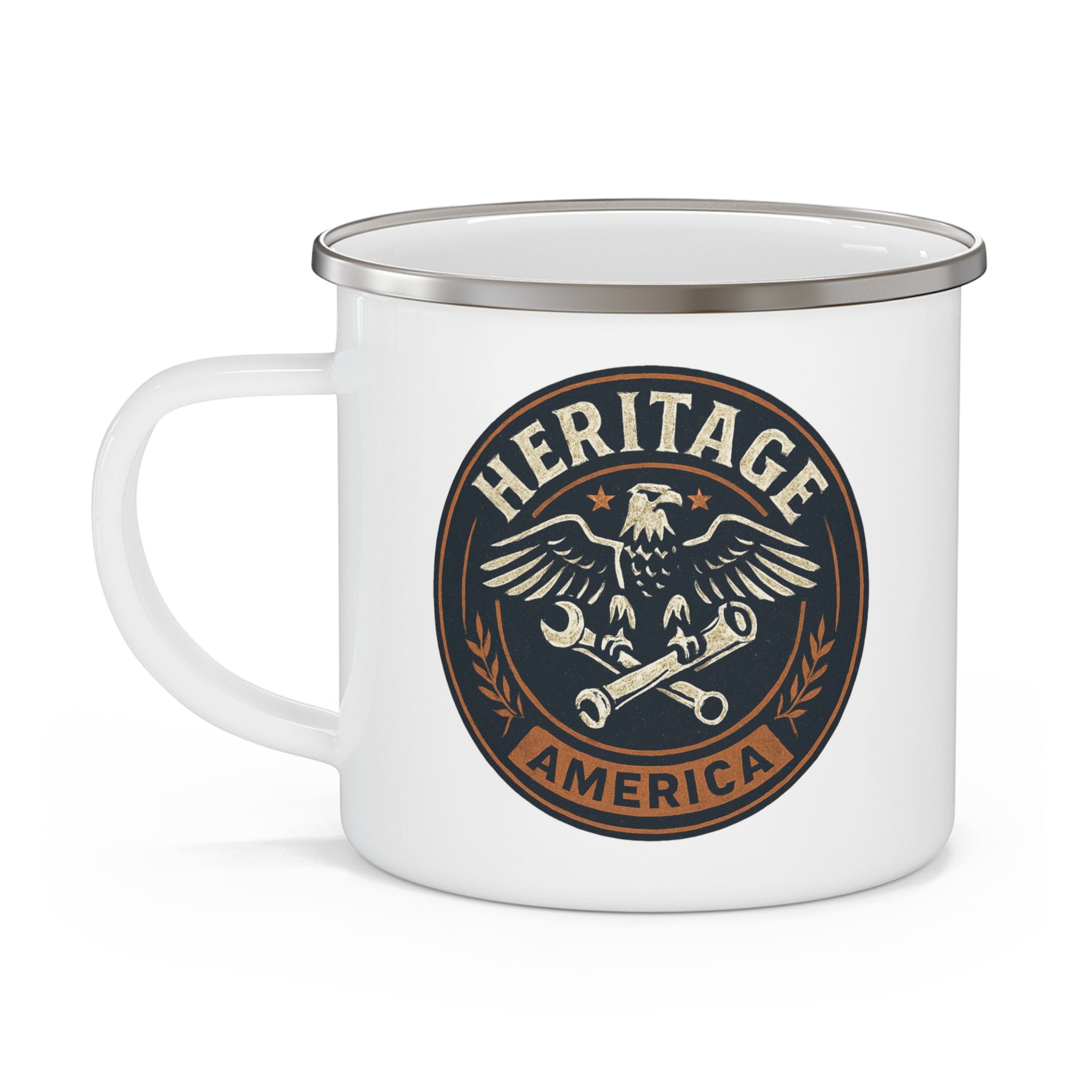 Garage Eagle Enamel Camping Mug