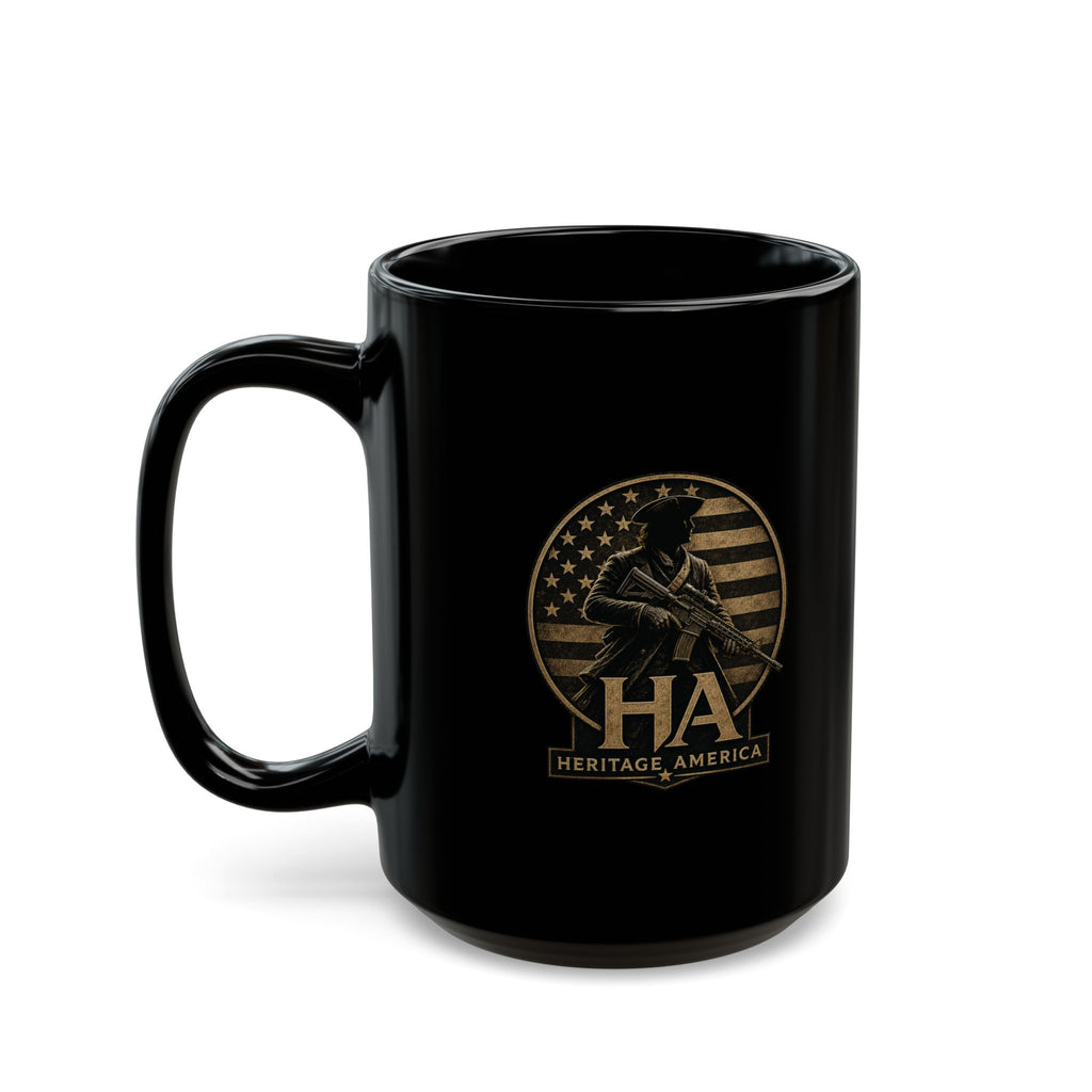 Minute Man Black Mug – Patriotic 11oz/15oz Coffee Cup