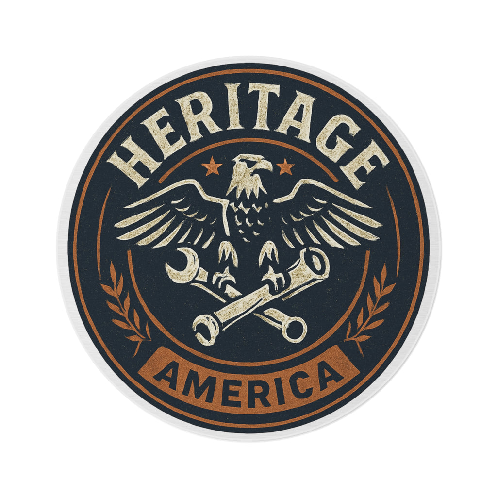 Garage Eagle Round Rug | Patriotic Americana Floor Mat