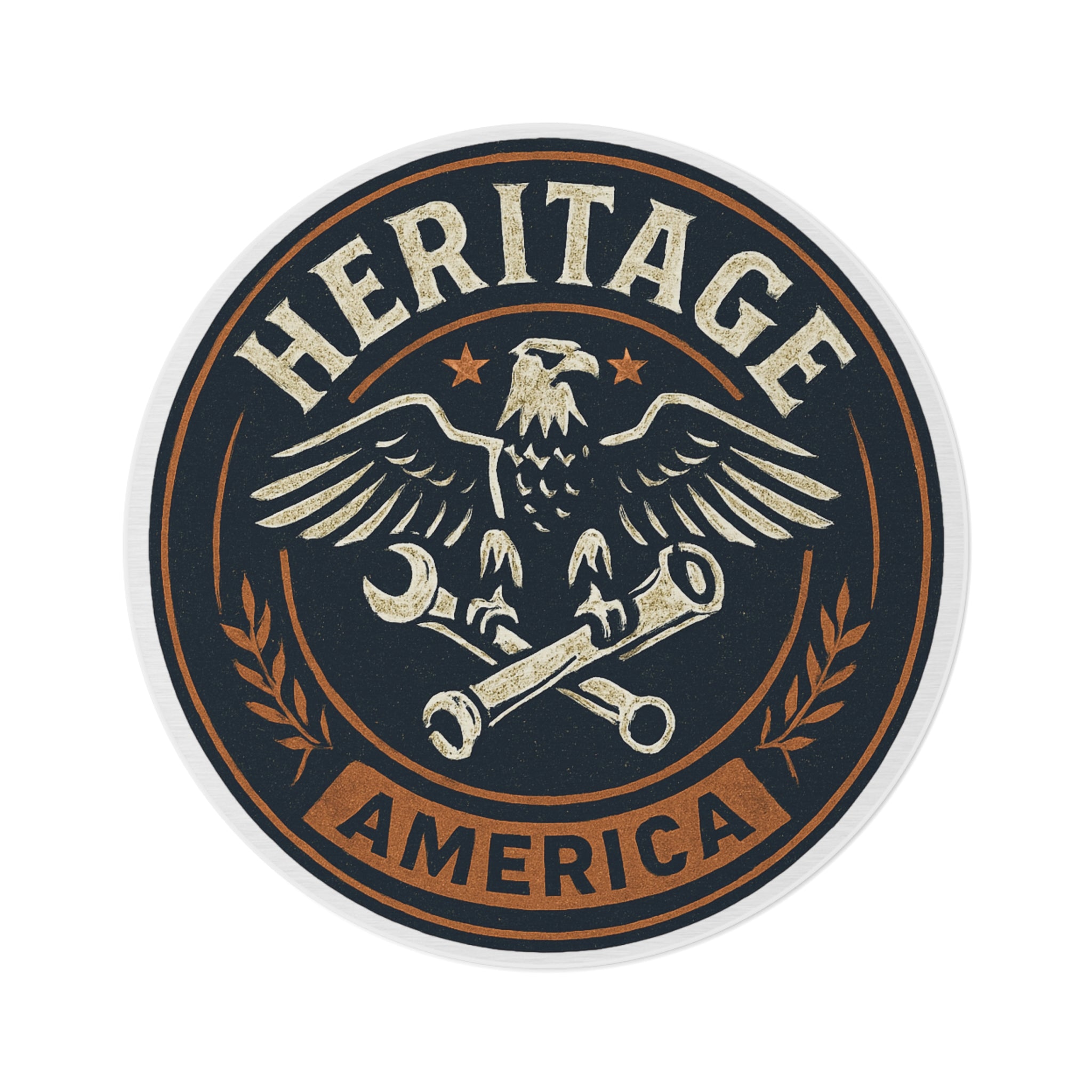Garage Eagle Round Rug | Patriotic Americana Floor Mat