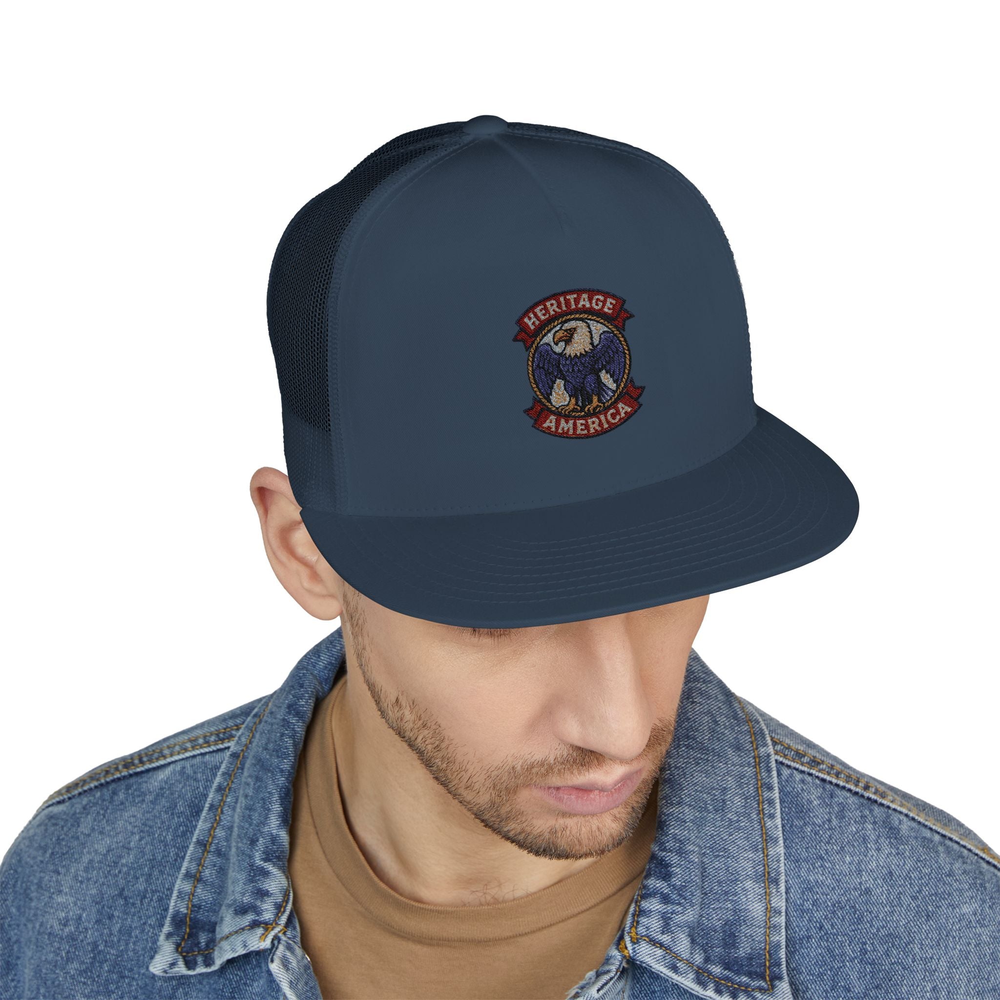 Vintage Bald Eagle Logo Trucker Caps