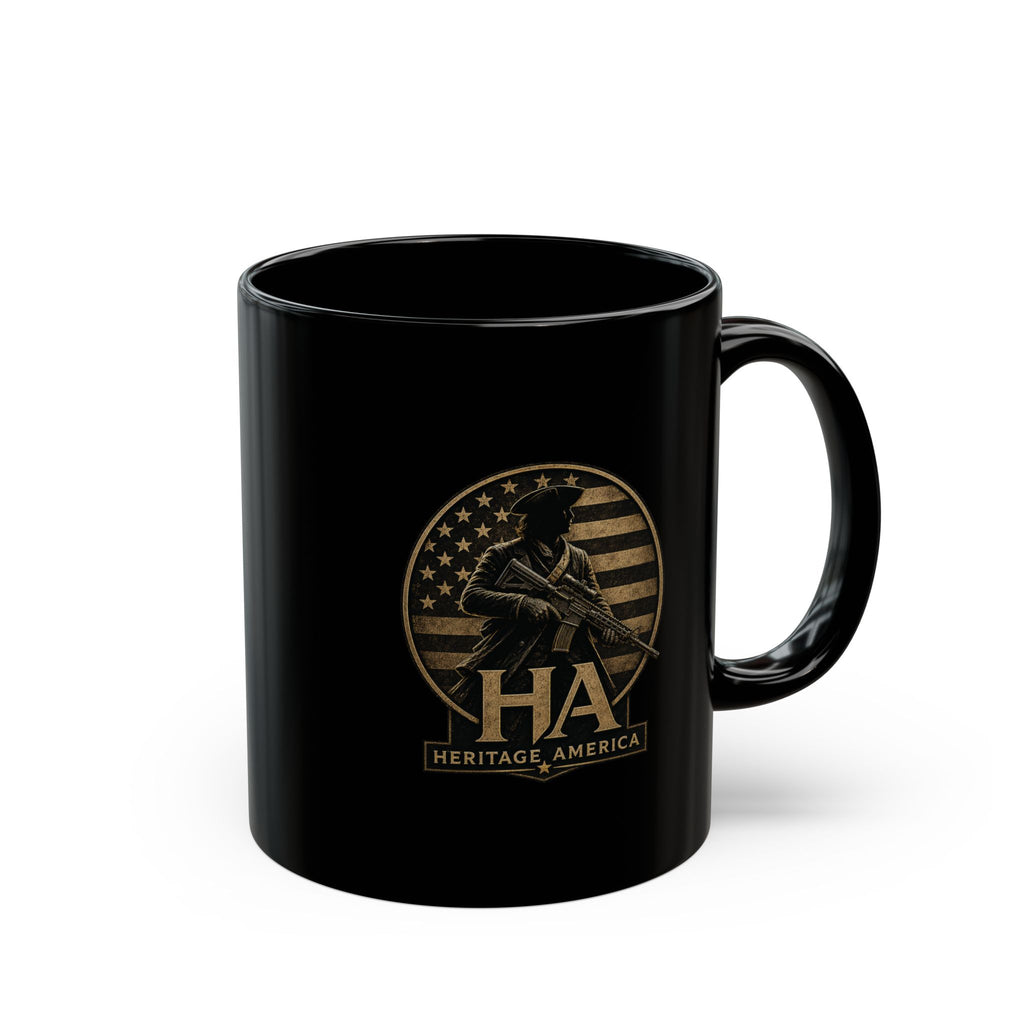 Minute Man Black Mug – Patriotic 11oz/15oz Coffee Cup