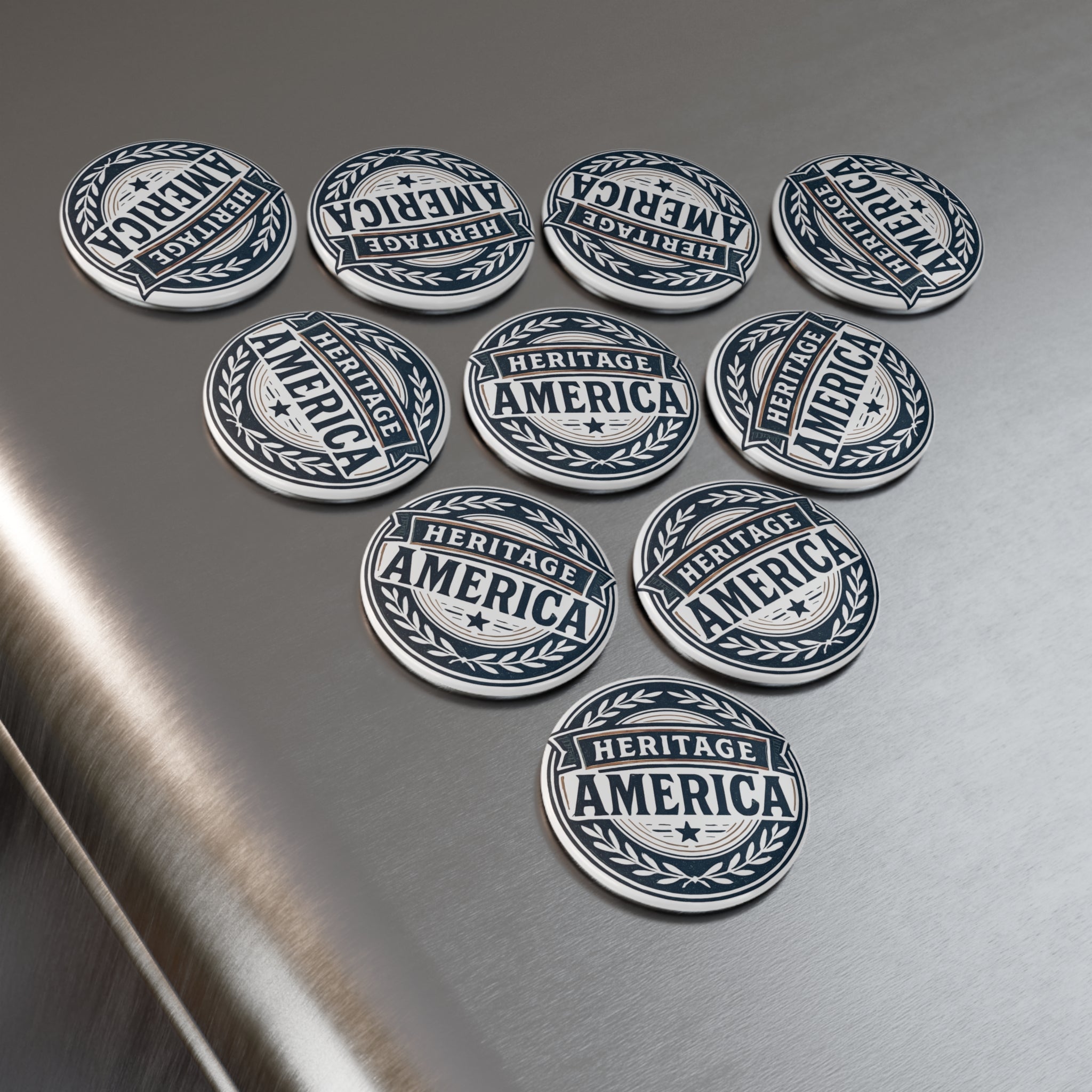 Heritage America Logo Button Magnet, Round (1 & 10 pcs)