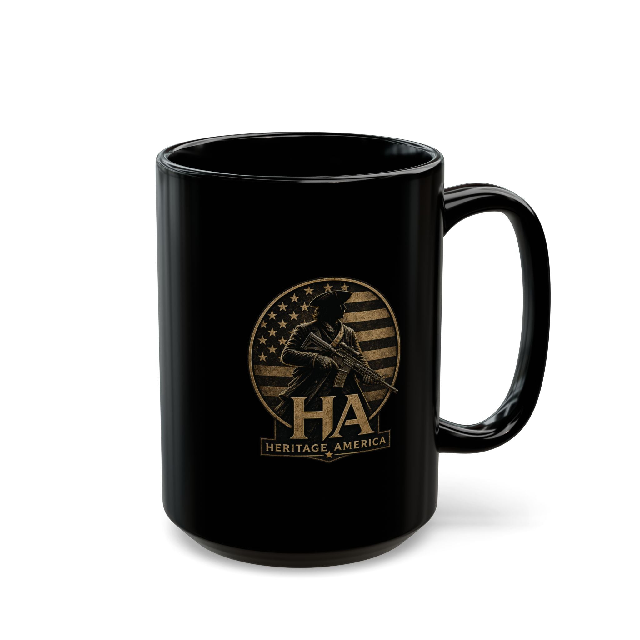Minute Man Black Mug – Patriotic 11oz/15oz Coffee Cup