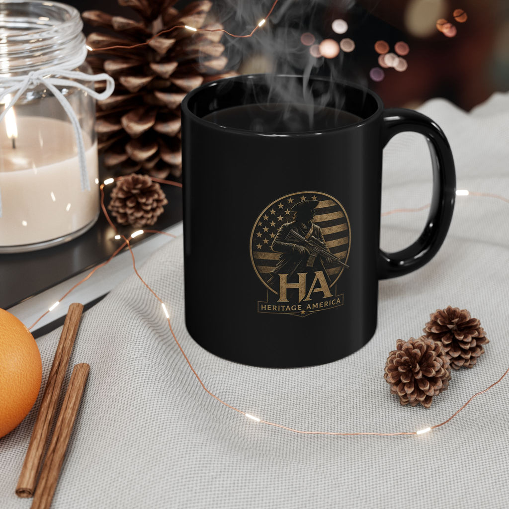 Minute Man Black Mug – Patriotic 11oz/15oz Coffee Cup