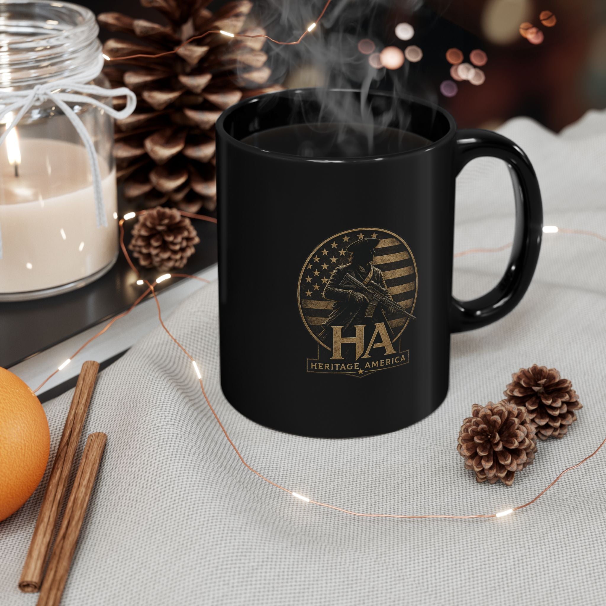 Minute Man Black Mug – Patriotic 11oz/15oz Coffee Cup