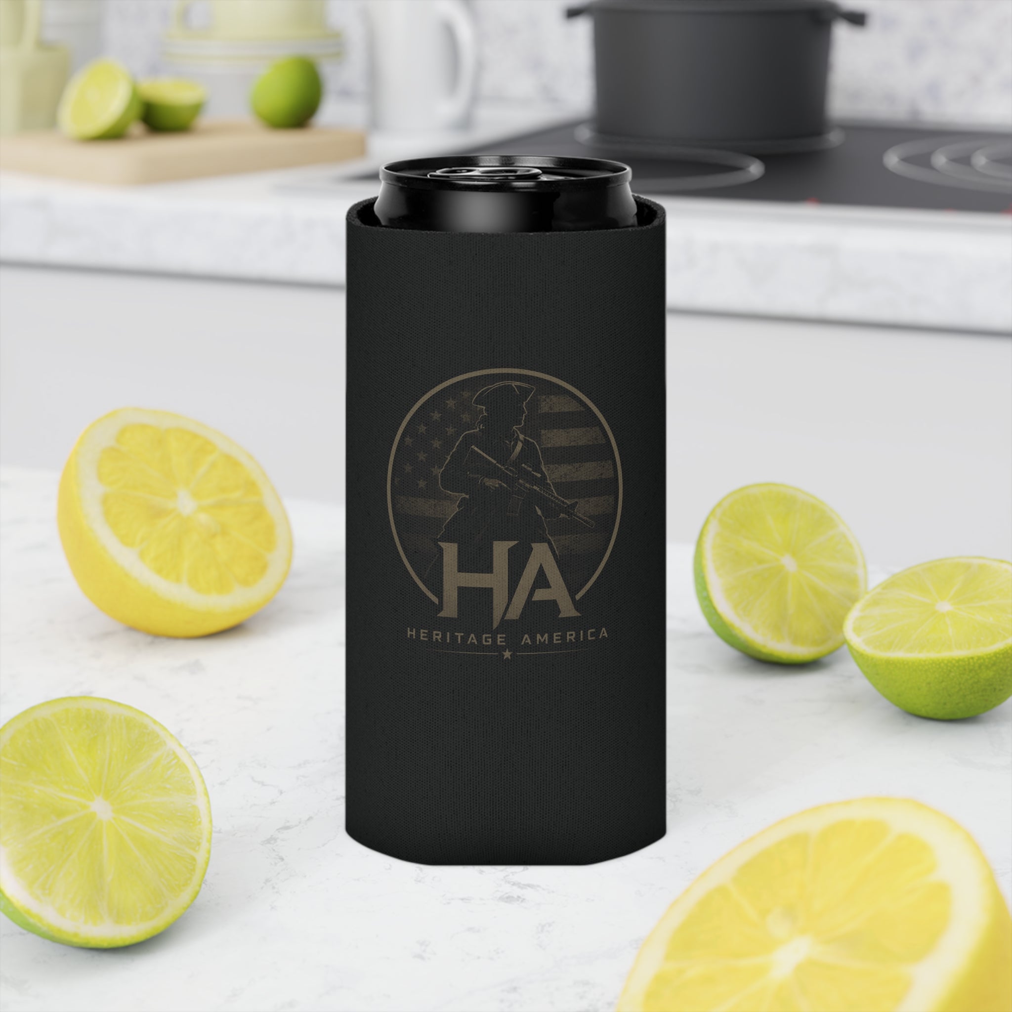 Heritage America Eagle Wrenches Can Cooler | Patriotic Vintage Badge