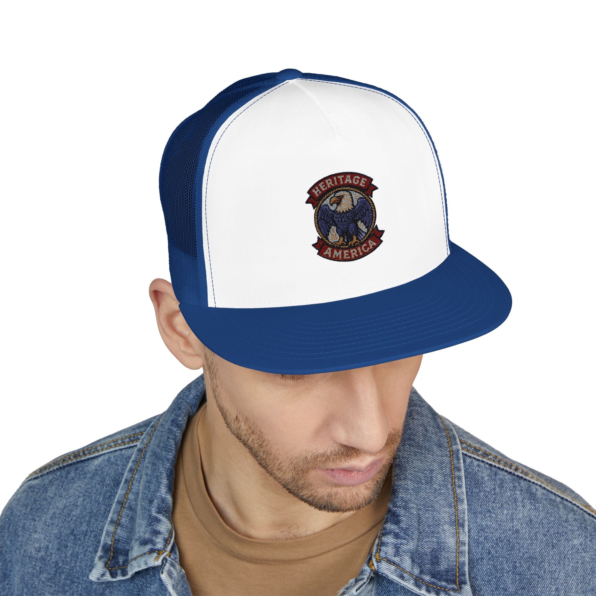 Vintage Bald Eagle Logo Trucker Caps