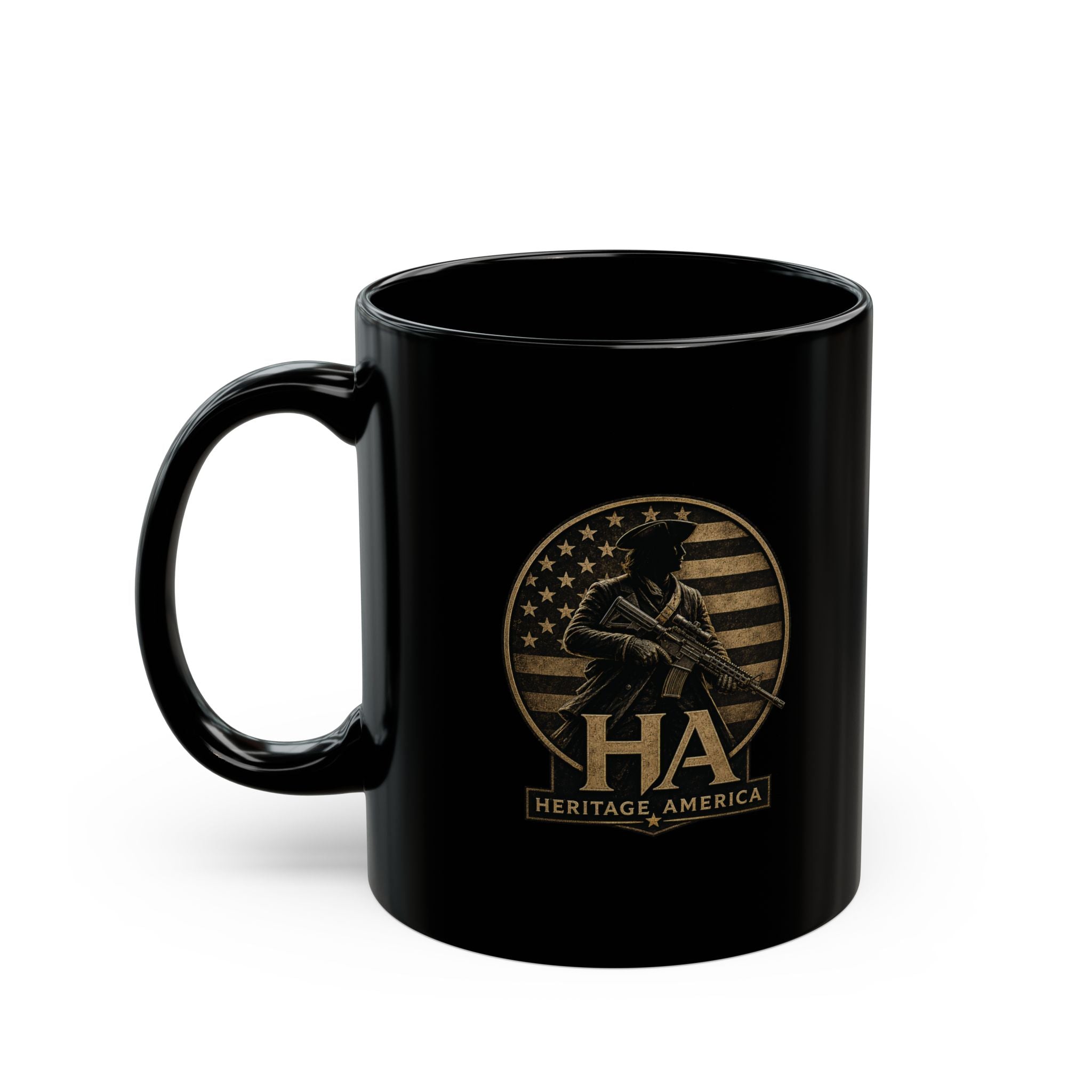 Minute Man Black Mug – Patriotic 11oz/15oz Coffee Cup