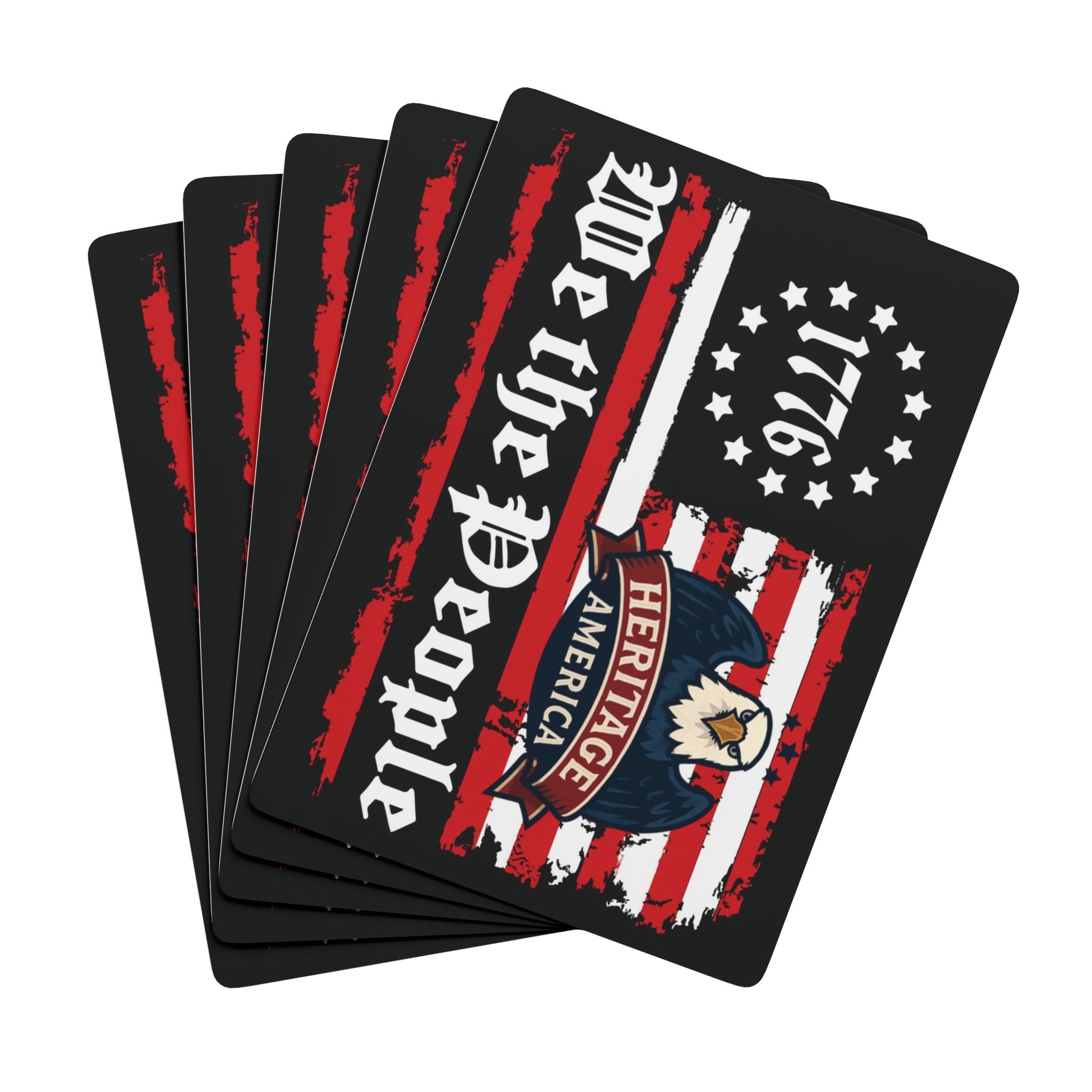 We the People 1776 American Flag Poker Playing Cards | Distressed Patriotic Deck
