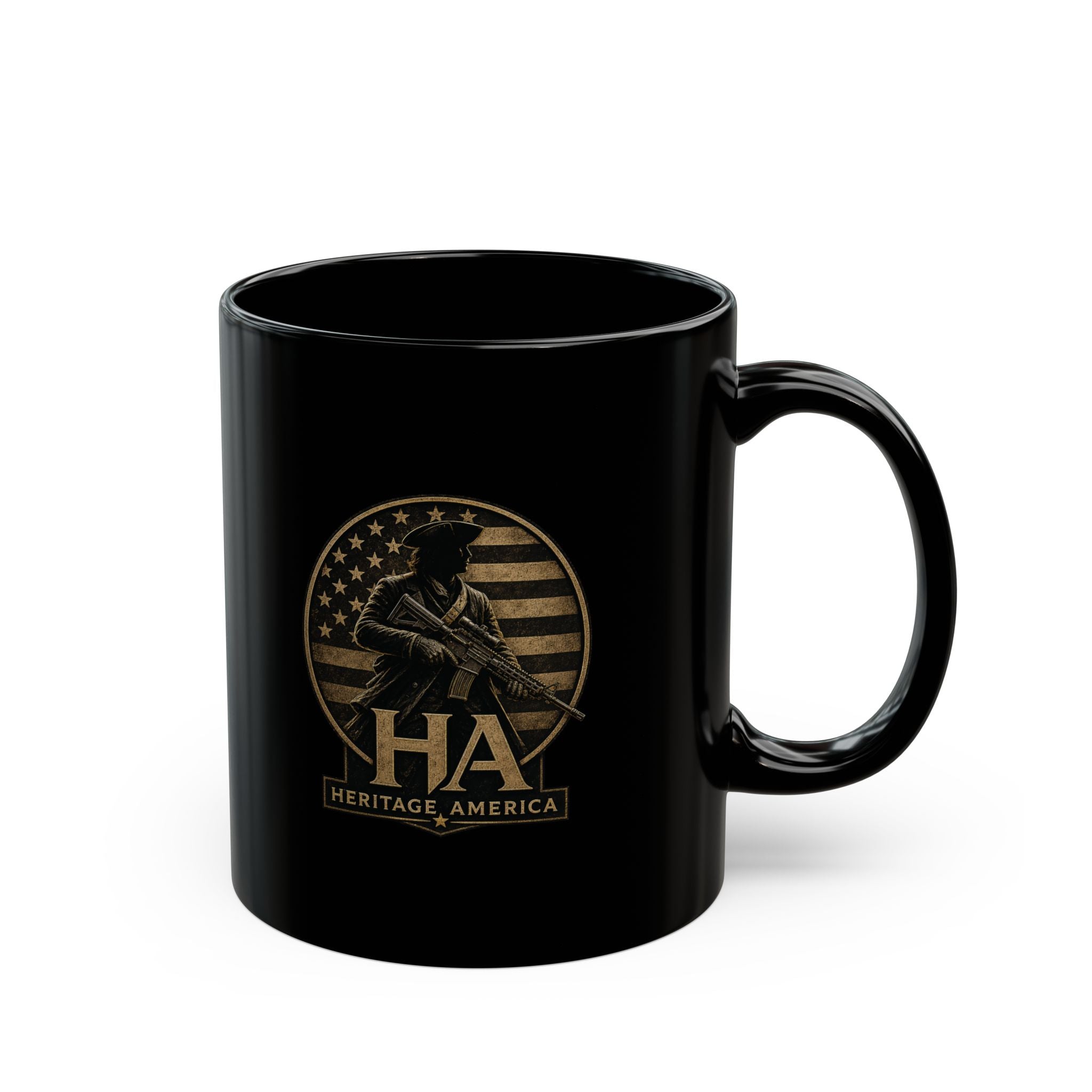 Minute Man Black Mug – Patriotic 11oz/15oz Coffee Cup