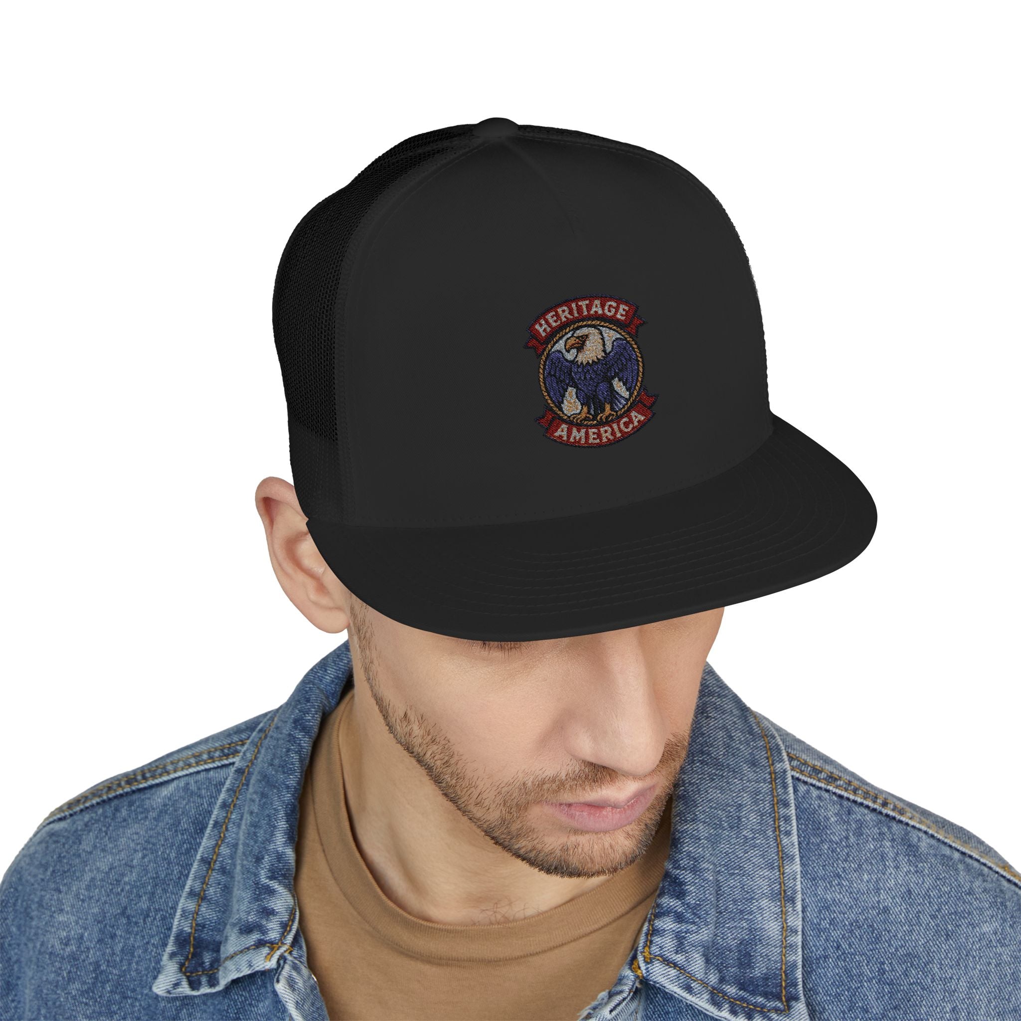 Vintage Bald Eagle Logo Trucker Caps