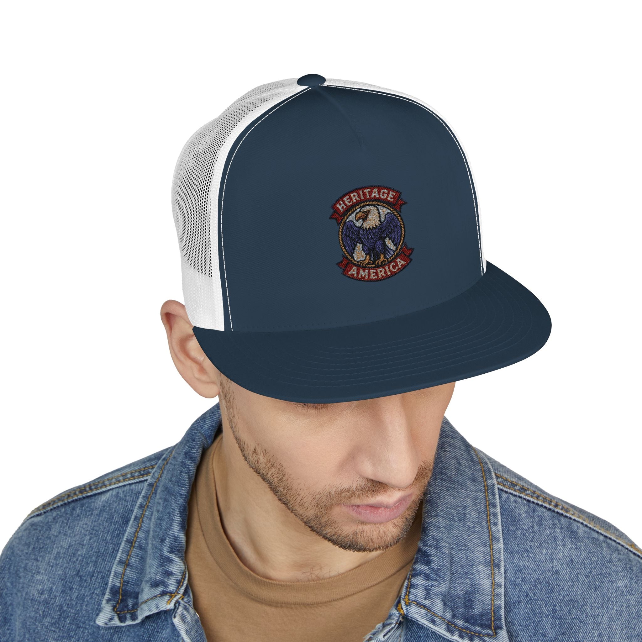 Vintage Bald Eagle Logo Trucker Caps