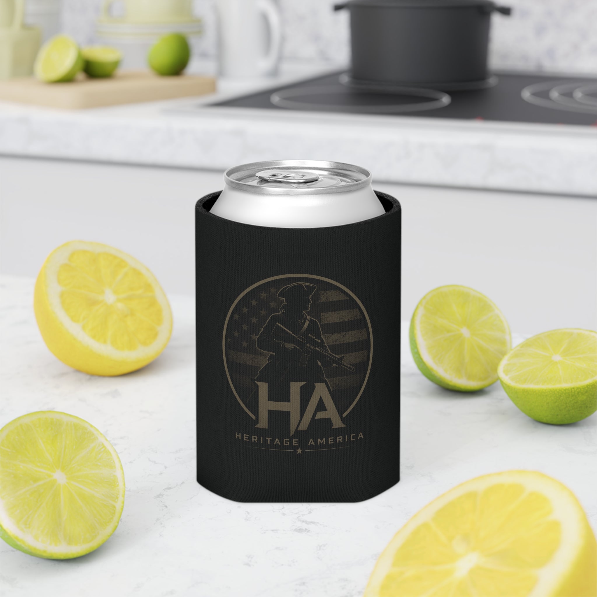 Heritage America Eagle Wrenches Can Cooler | Patriotic Vintage Badge