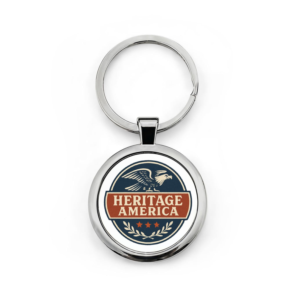 Original Logo Round Stainless Steel Keychain