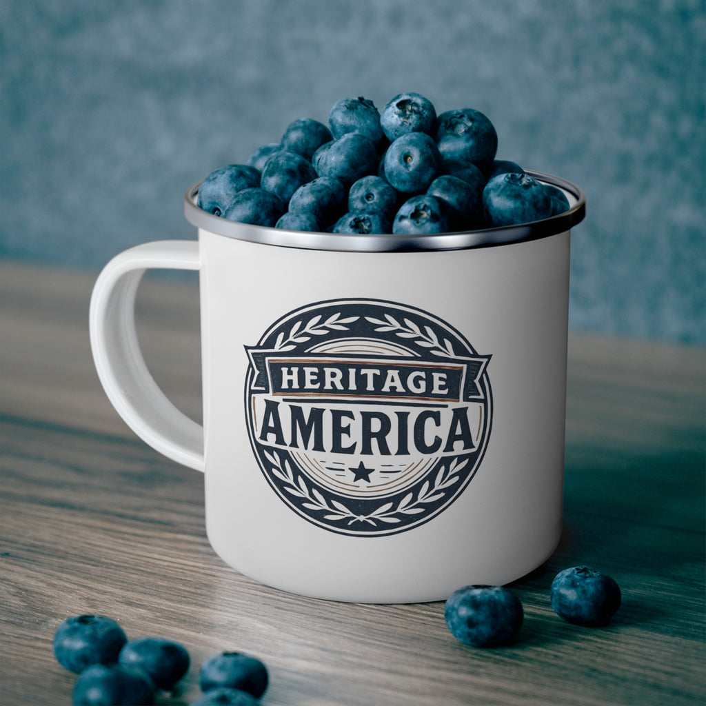 Heritage America Logo Enamel Camping Mug