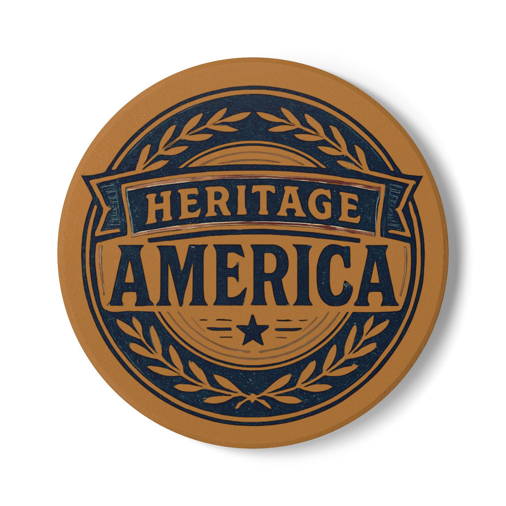 Heritage America Tan Ceramic Coaster