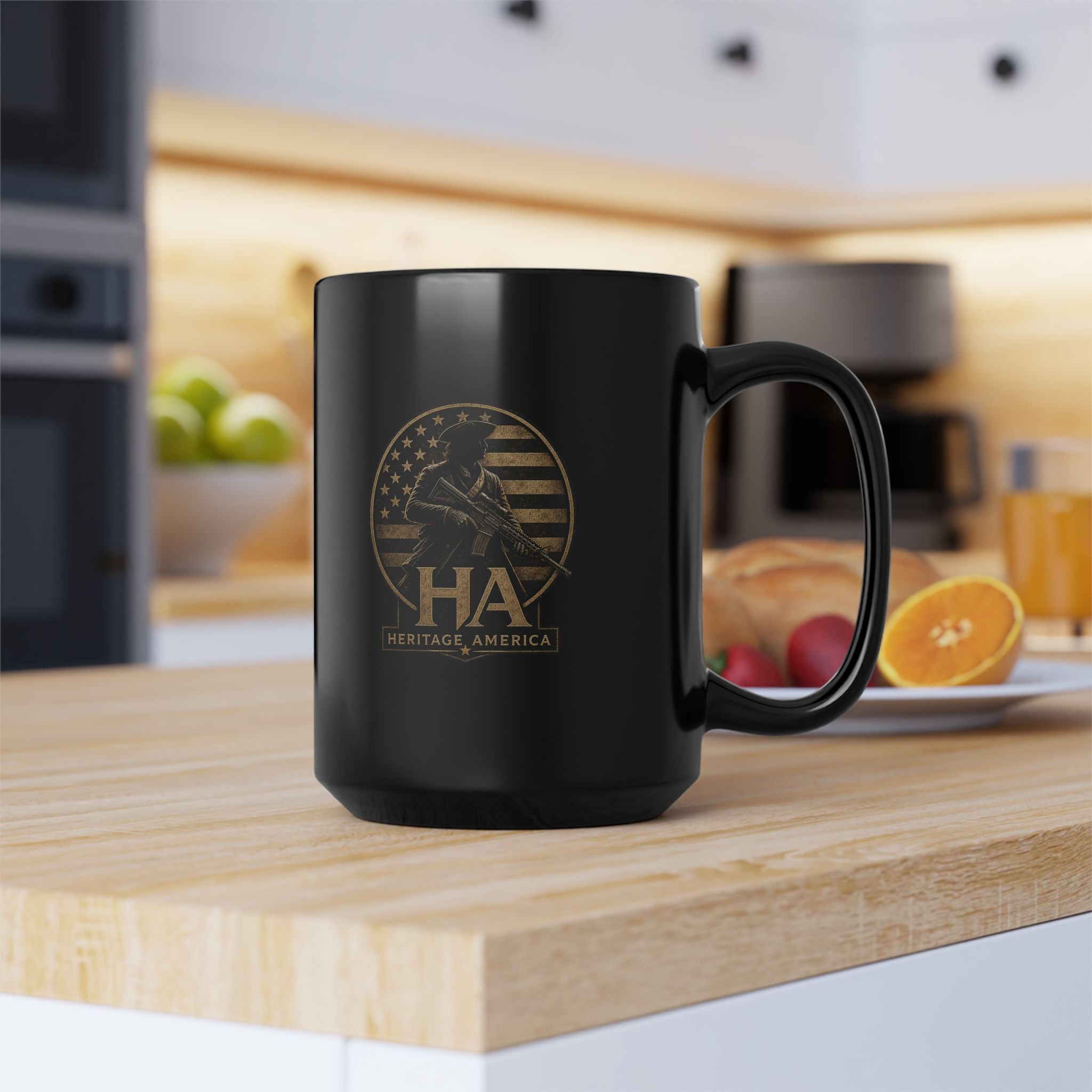 Minute Man Black Mug – Patriotic 11oz/15oz Coffee Cup