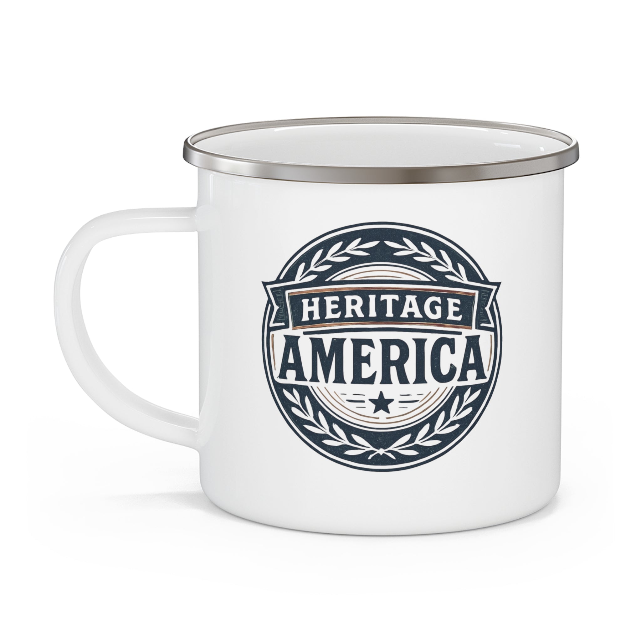 Heritage America Logo Enamel Camping Mug