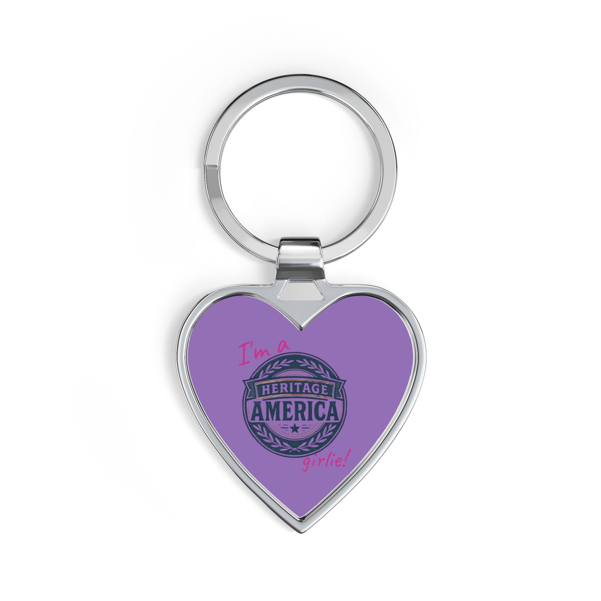 Heritage America Purple Girlie Heart Keychain