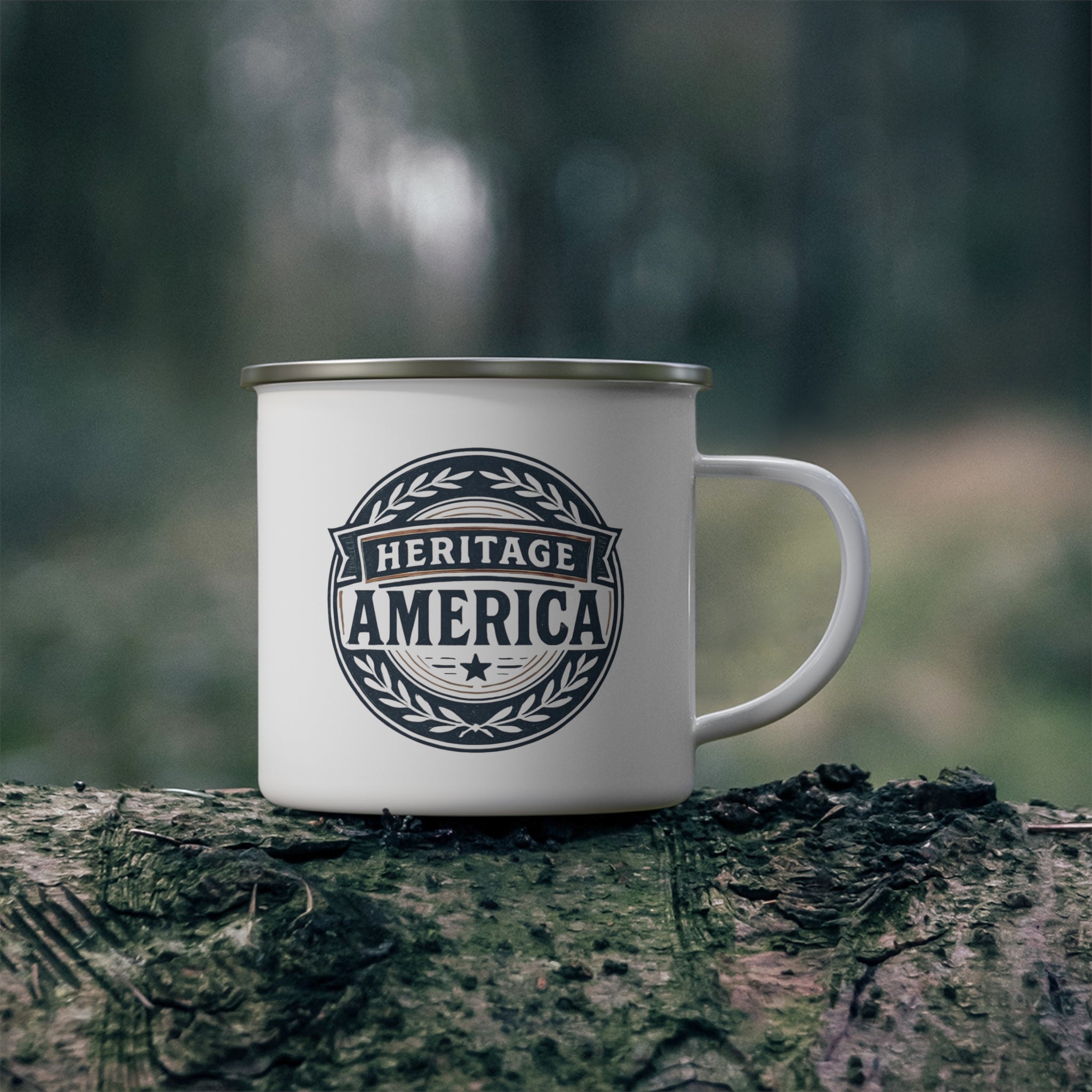 Heritage America Logo Enamel Camping Mug