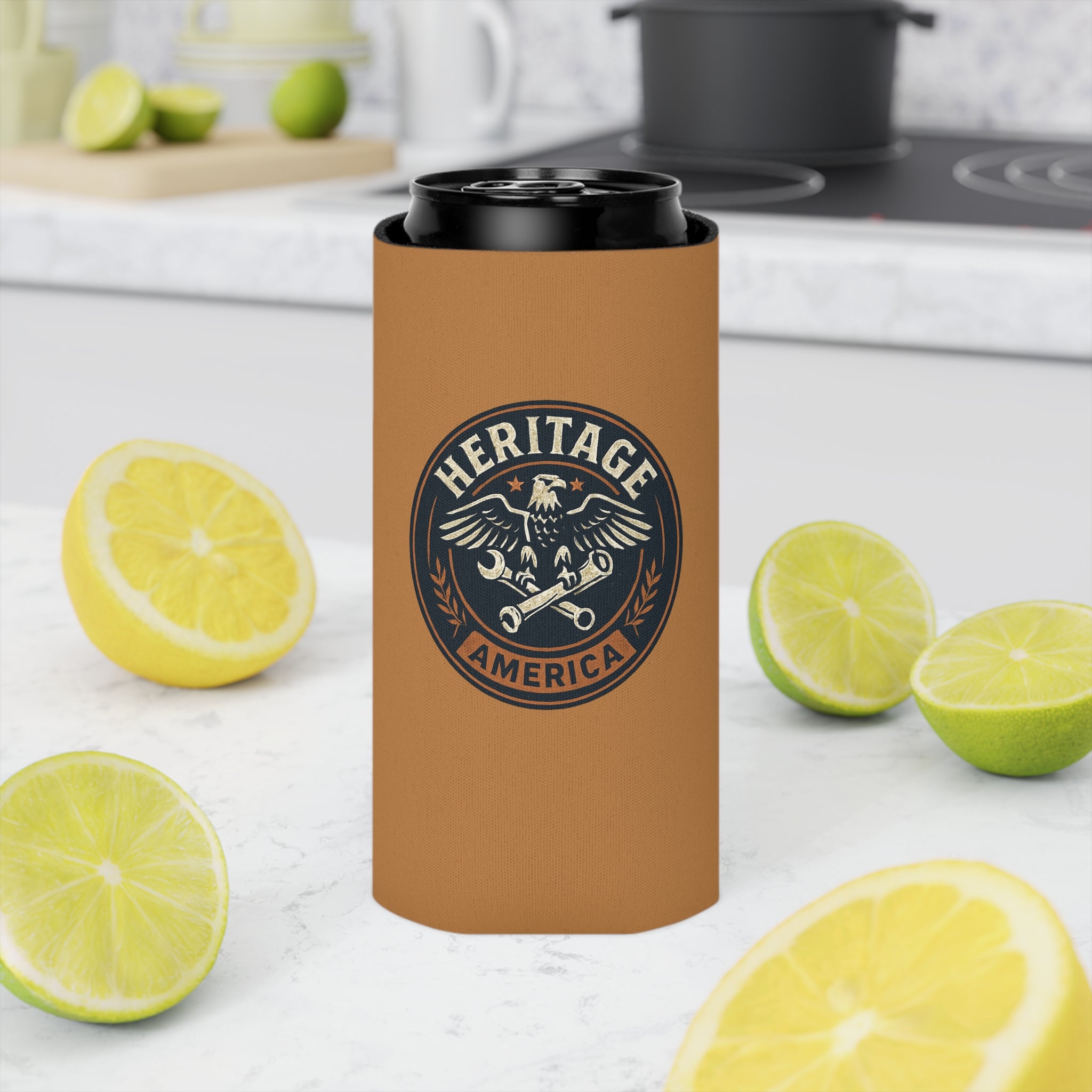 Garage Eagle Can Cooler - Light Brown