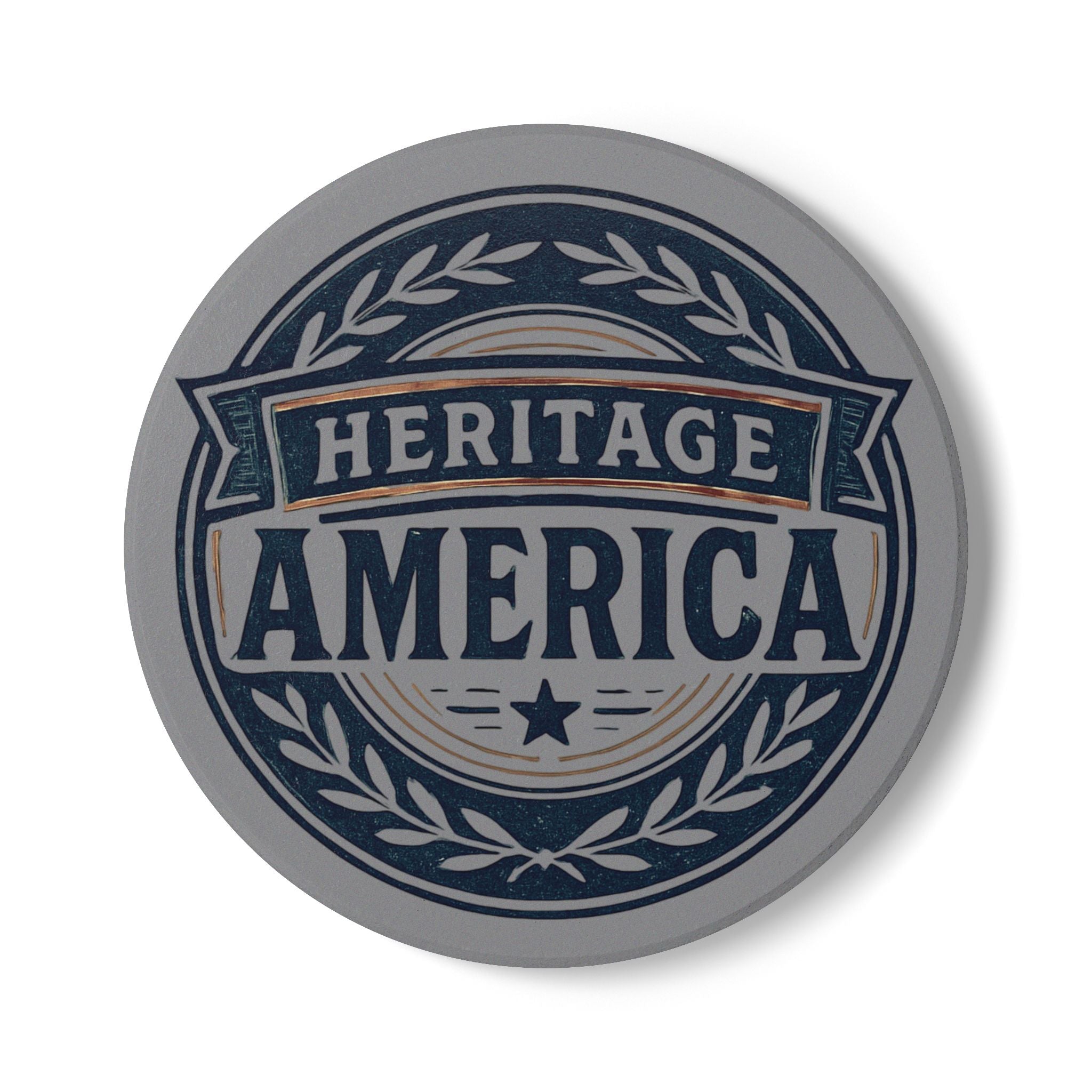 Heritage America Gray Ceramic Coaster