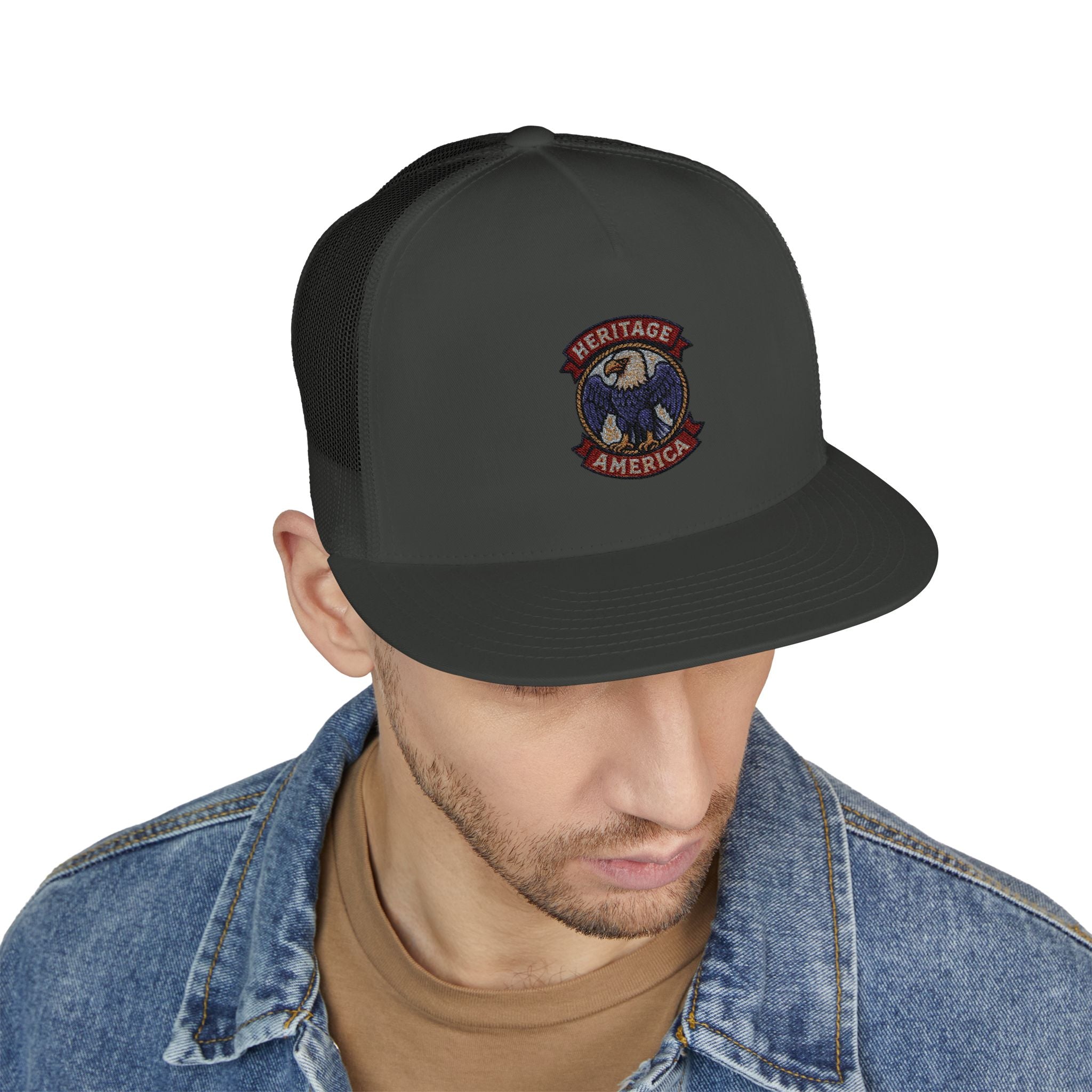 Vintage Bald Eagle Logo Trucker Caps