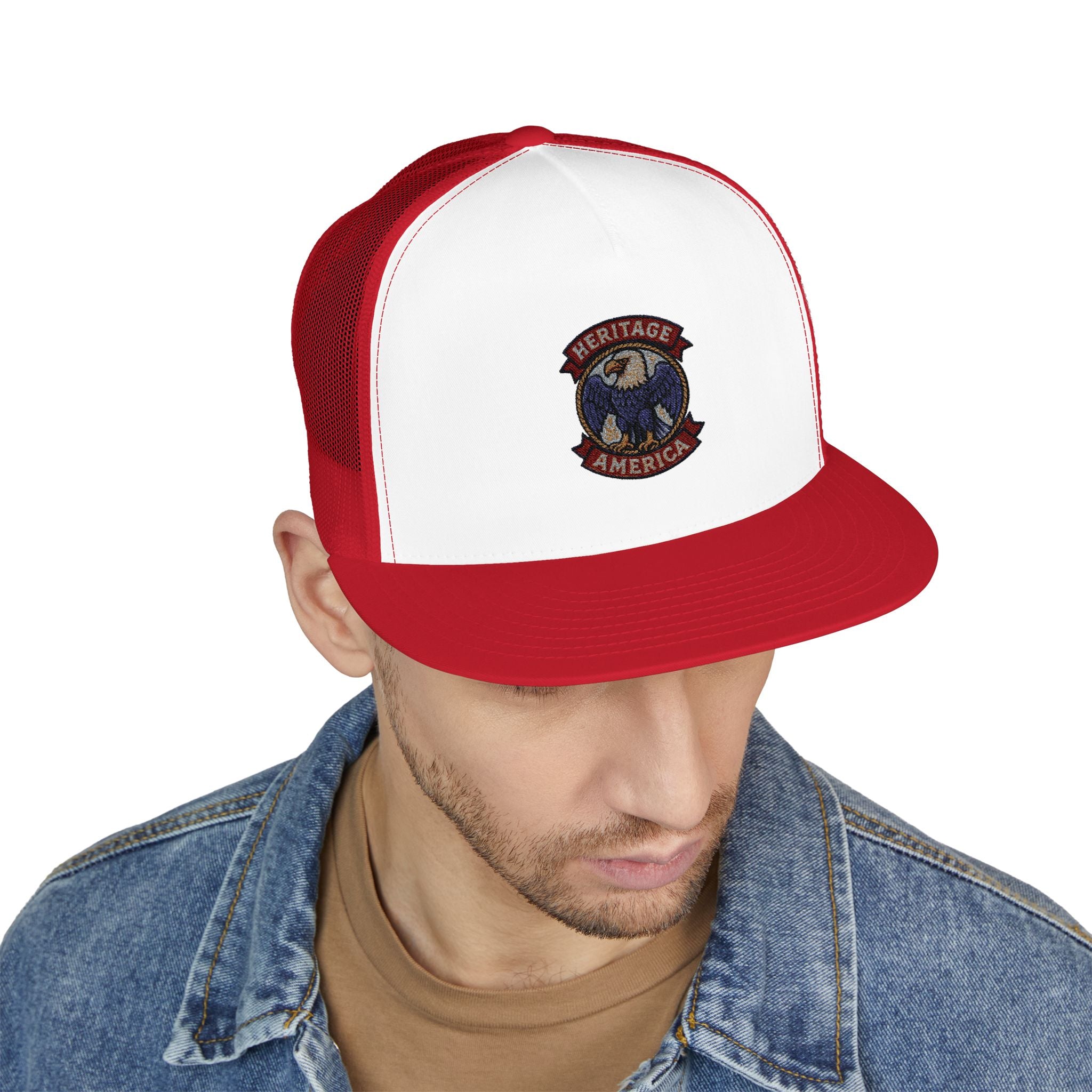 Vintage Bald Eagle Logo Trucker Caps